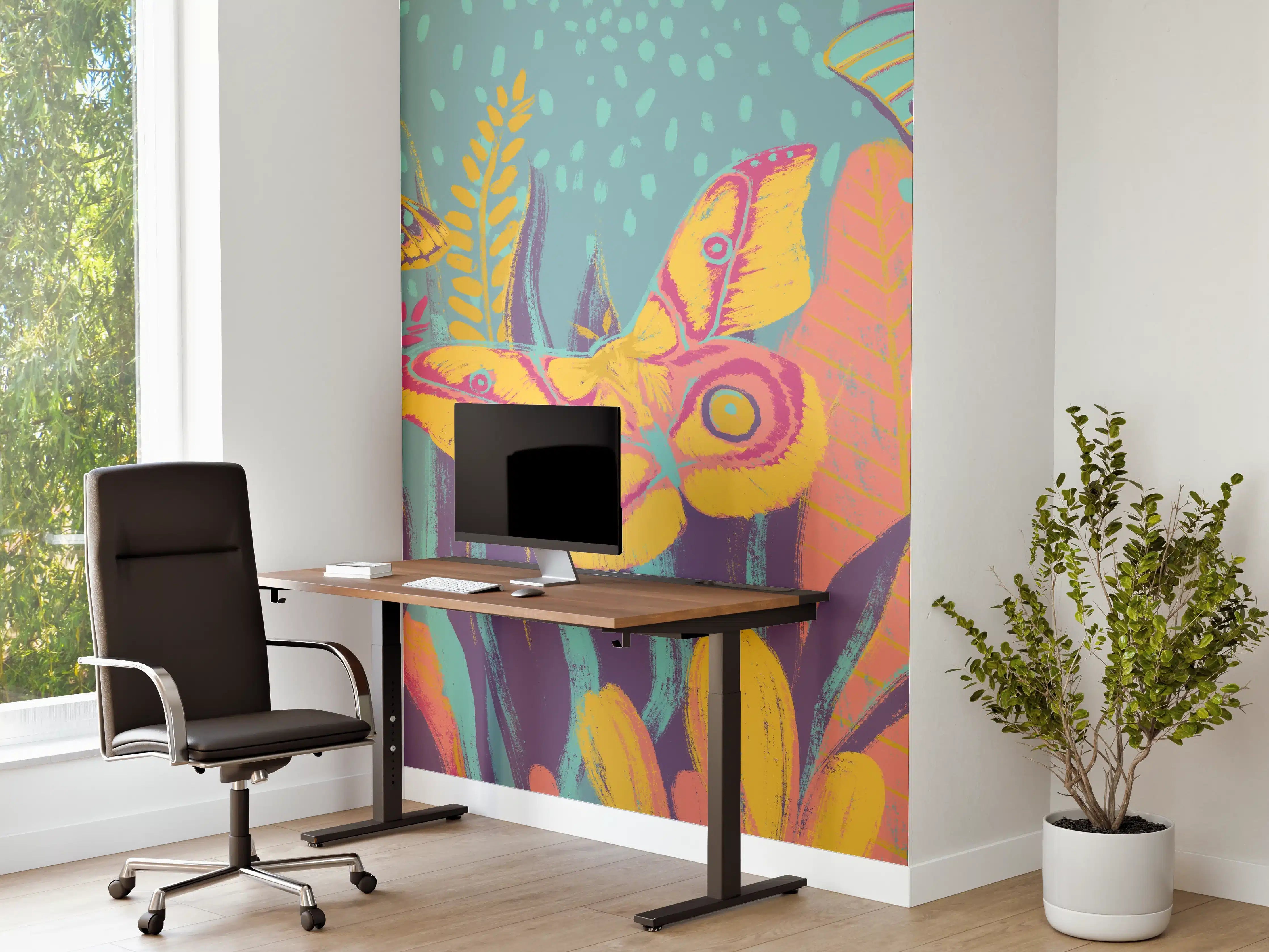 Büro Wandgestaltung - Tropischer Blick - Bunt