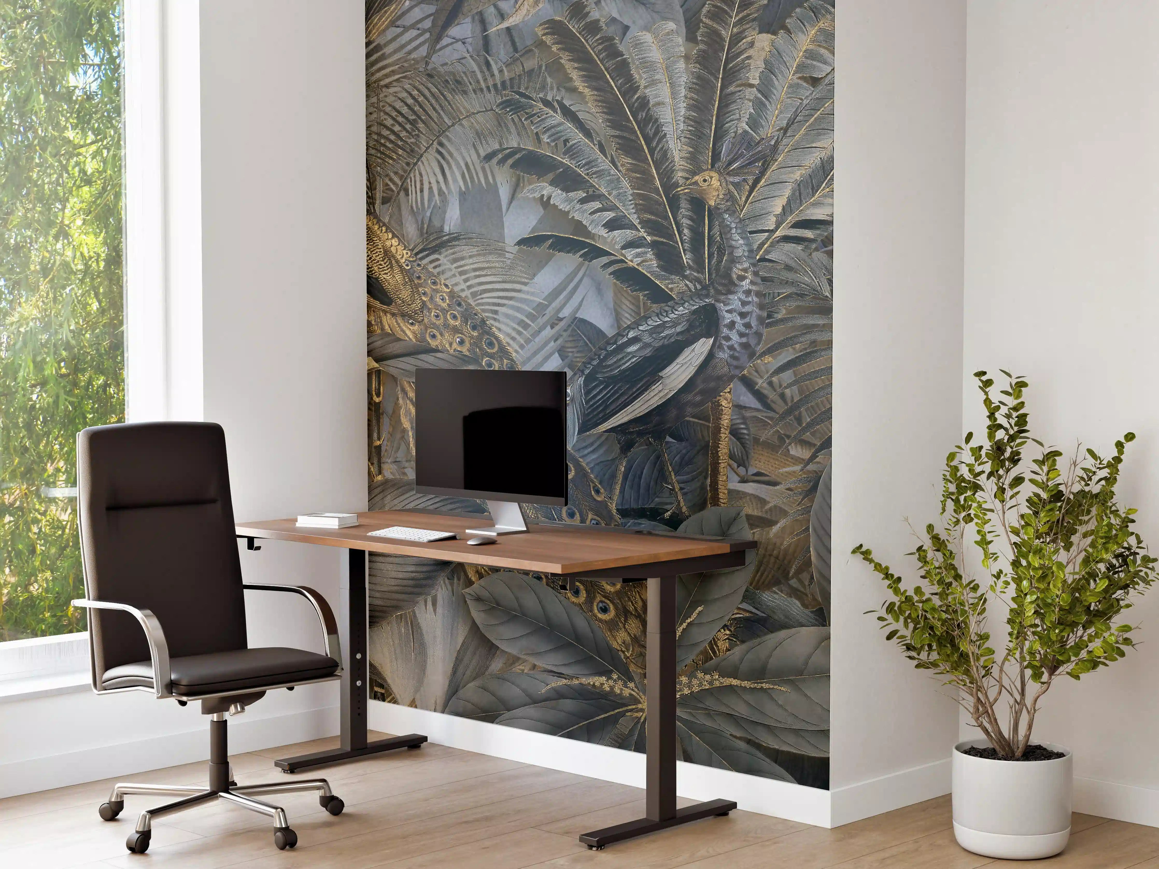 Büro Wandgestaltung - Tropischer Garten - Pfau