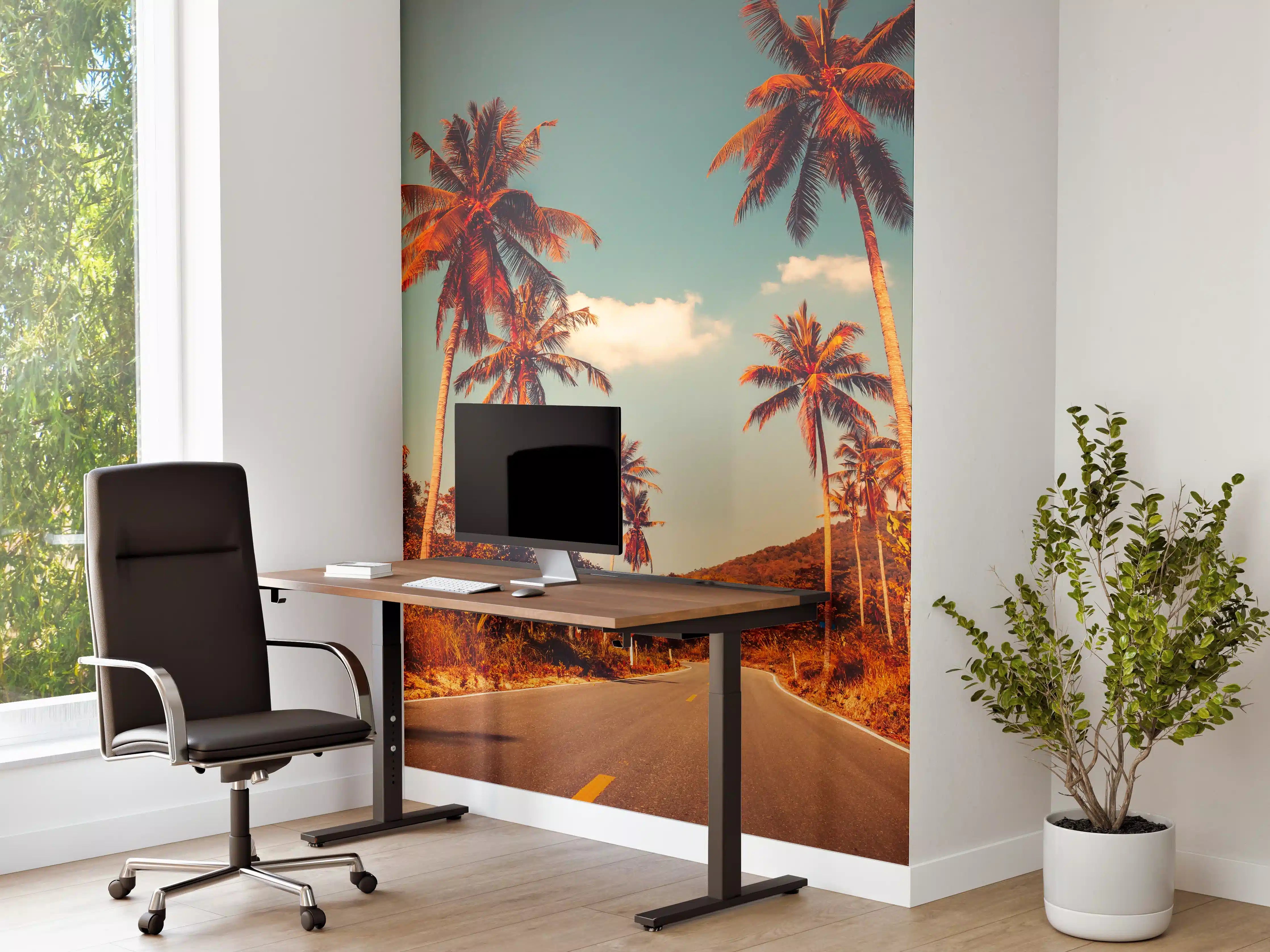 Büro Wandgestaltung - Tropischer Sonnenuntergang mit Palmen