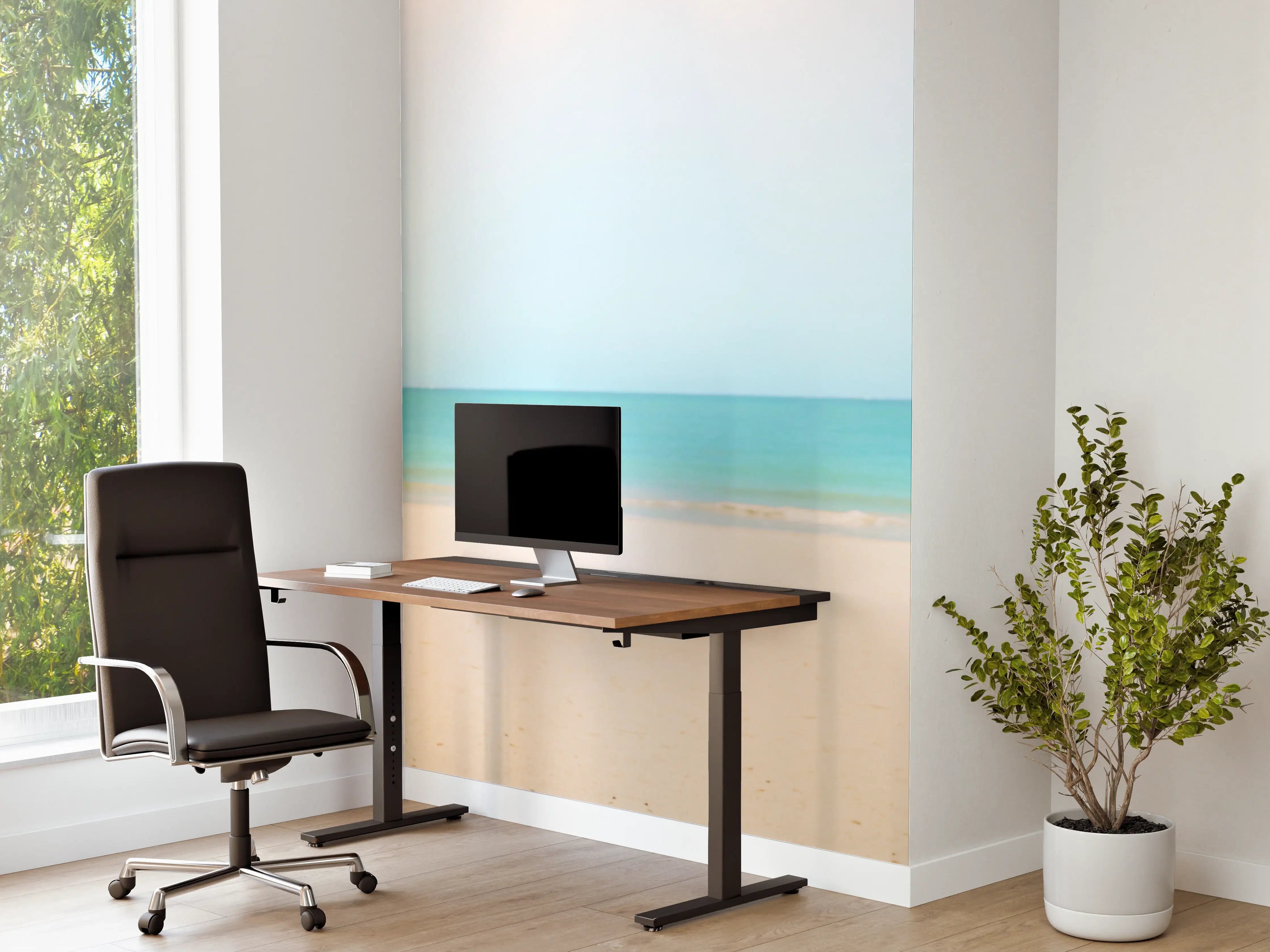 Büro Wandgestaltung - Tropischer Strand mit Palmenansicht