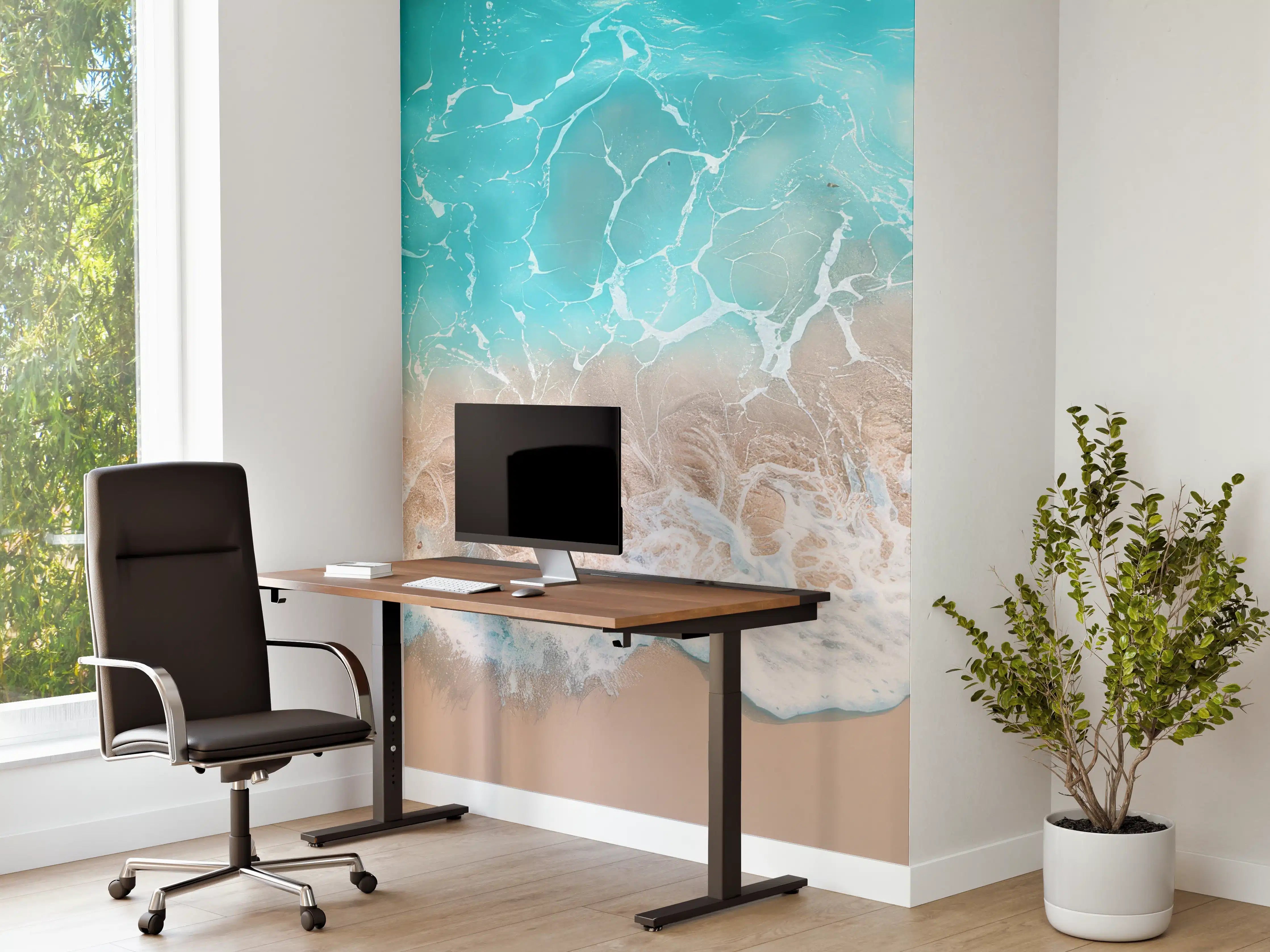Büro Wandgestaltung - Tropischer Strand mit türkisfarbenem Wasser
