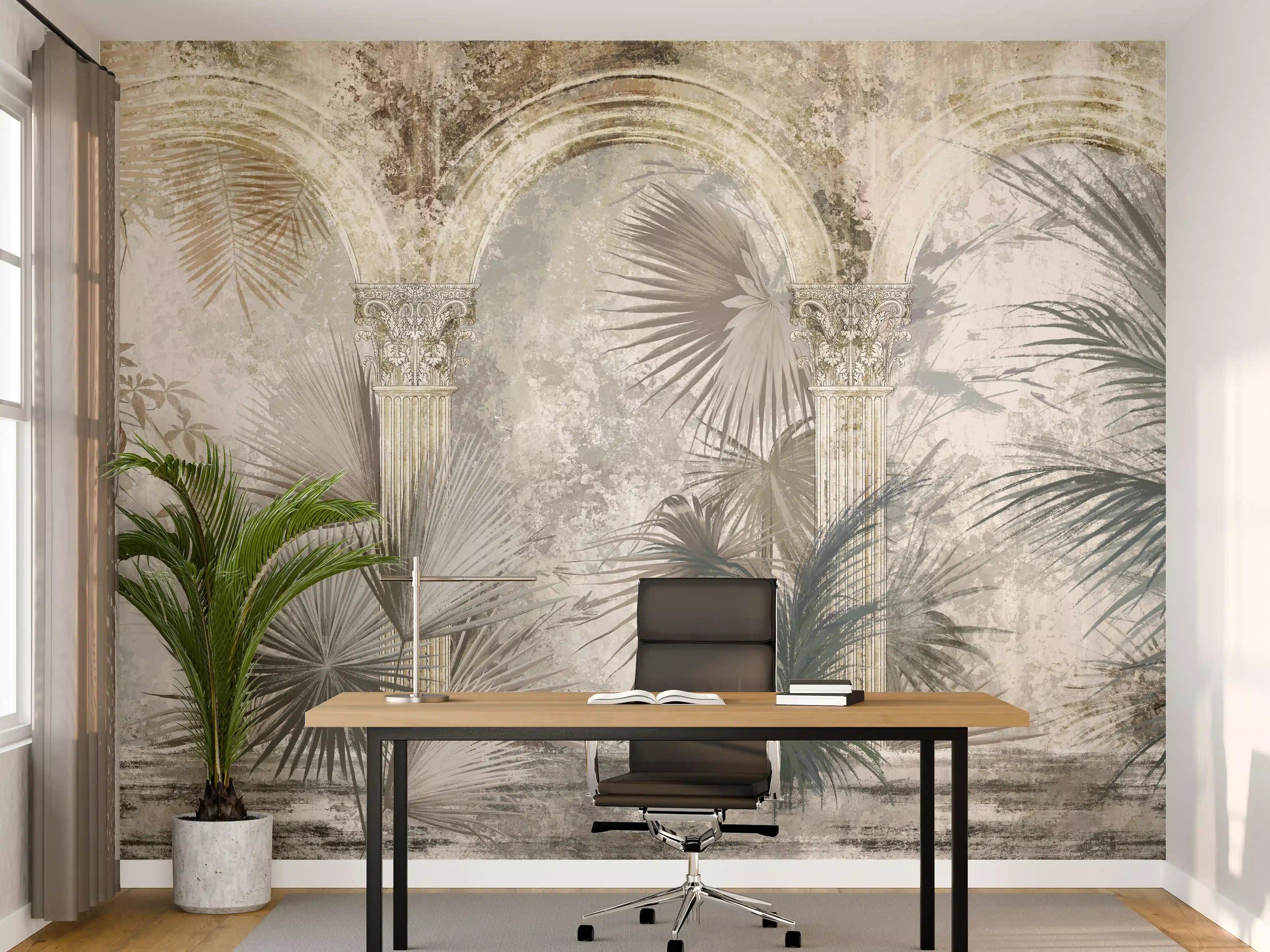 Büro Wandgestaltung - Tropischer Wald - Zeichnung