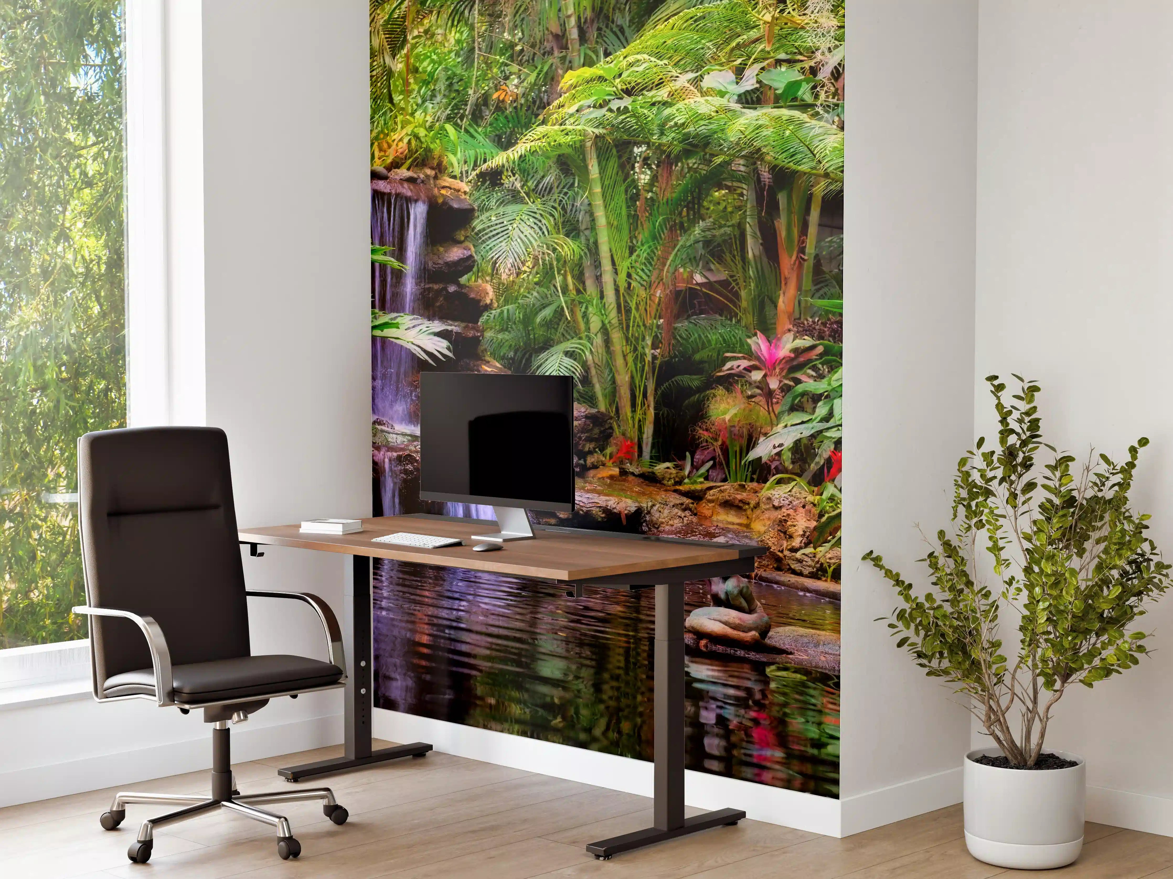 Büro Wandgestaltung - Tropischer Wasserfall im Dschungel
