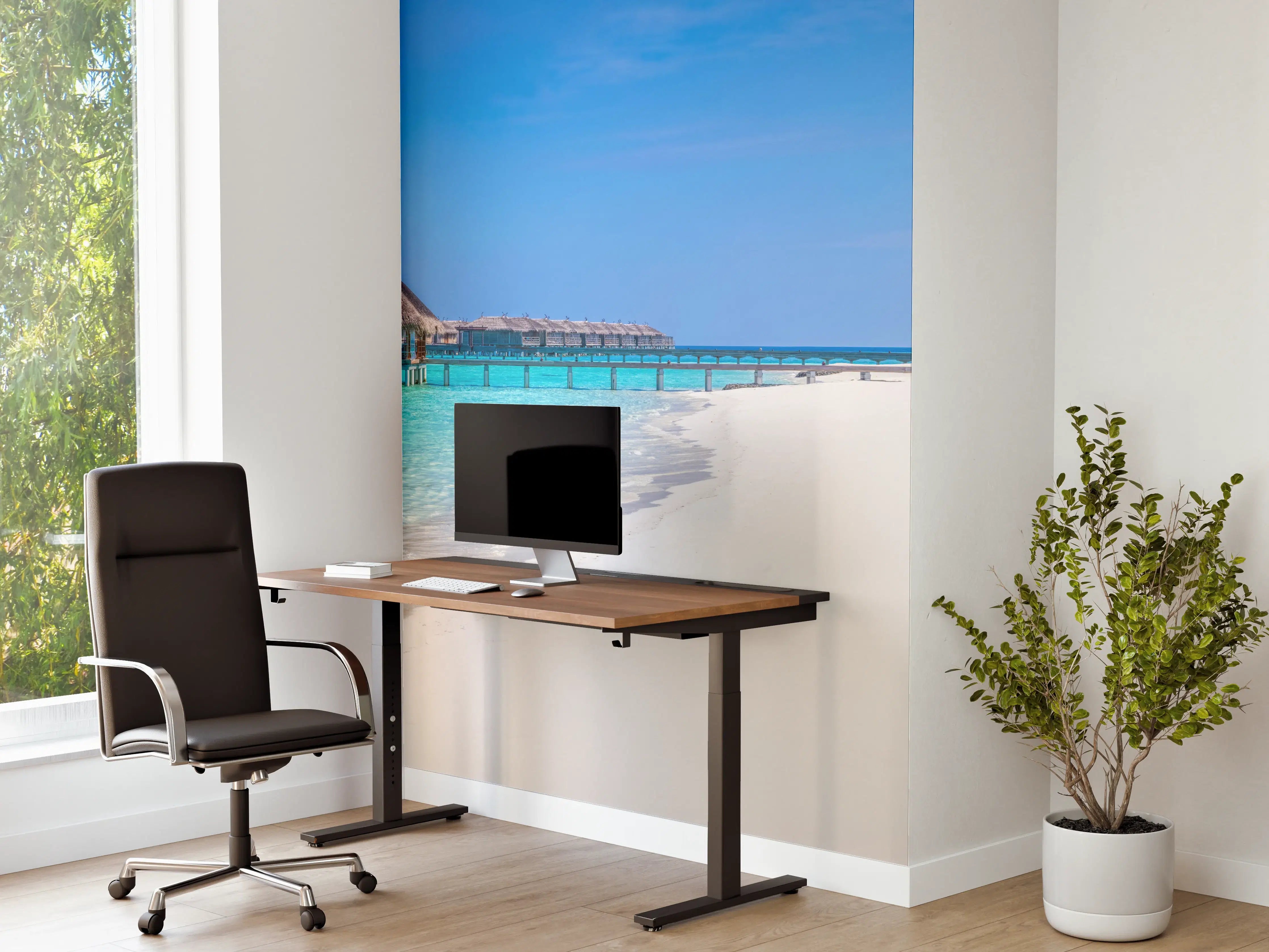 Büro Wandgestaltung - Tropisches Paradies am weißen Sandstrand