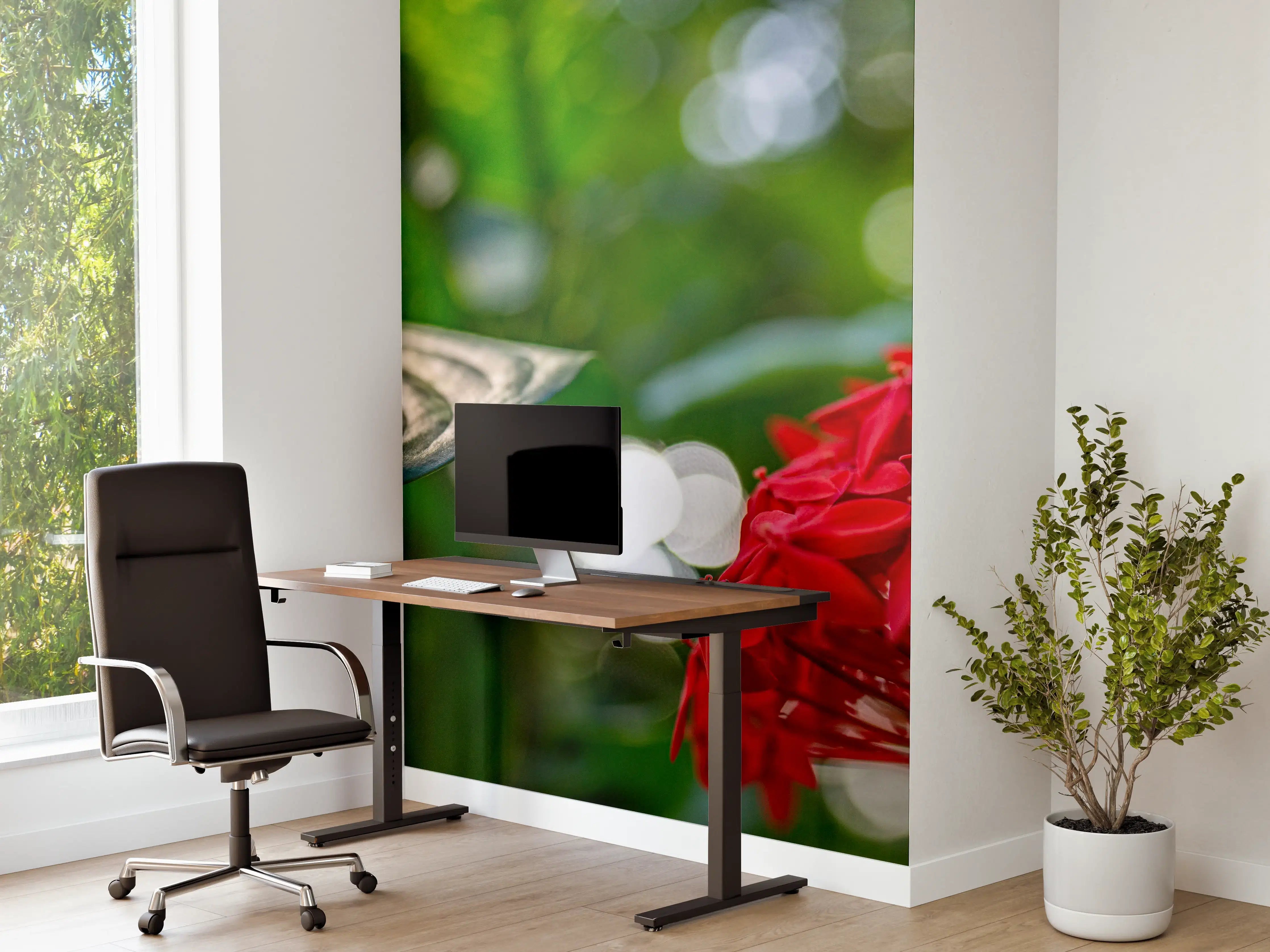 Büro Wandgestaltung - Tropisches Pflanzenmotiv