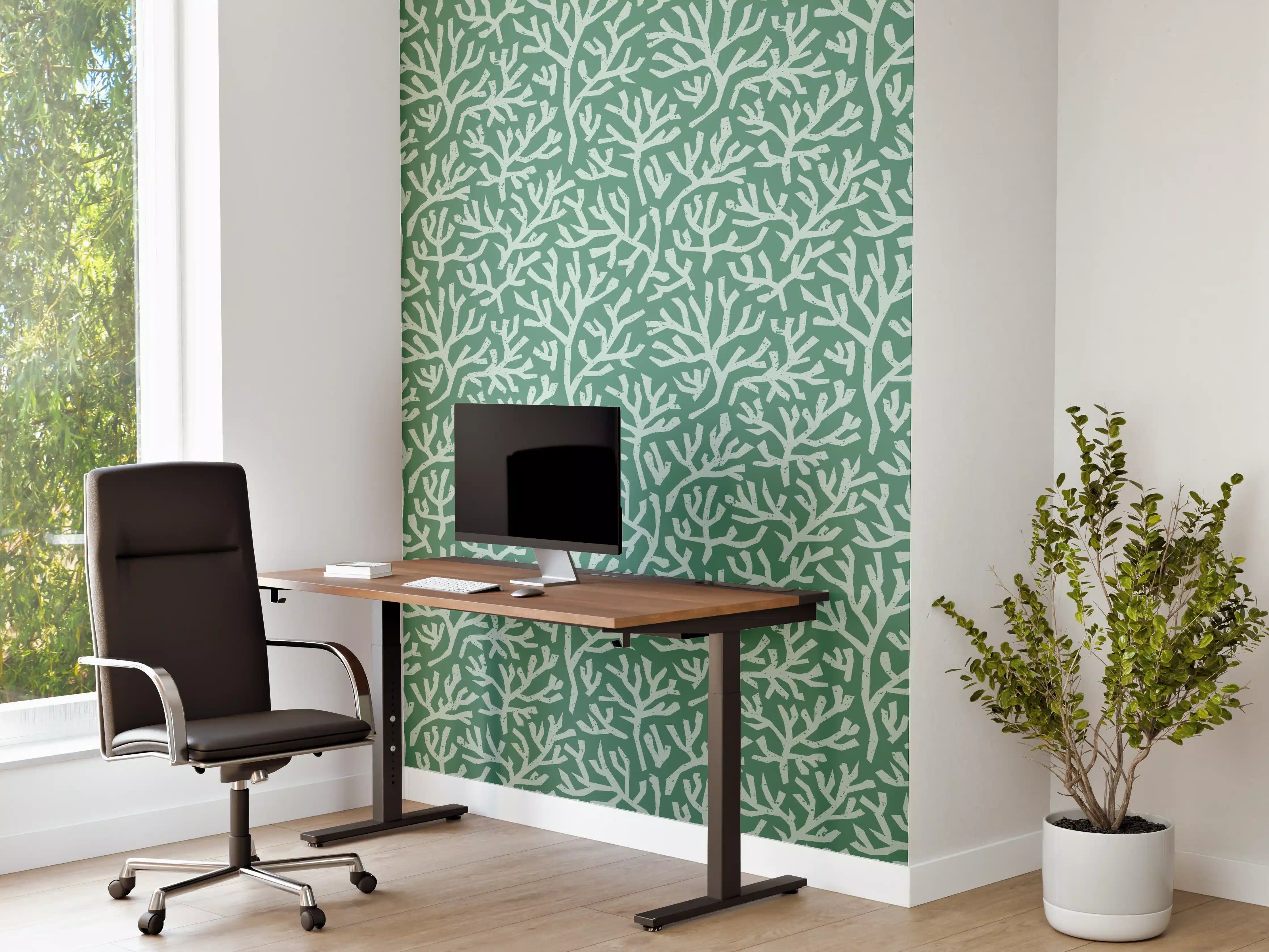 Büro Wandgestaltung - Türkis Korallen Minimal-Muster