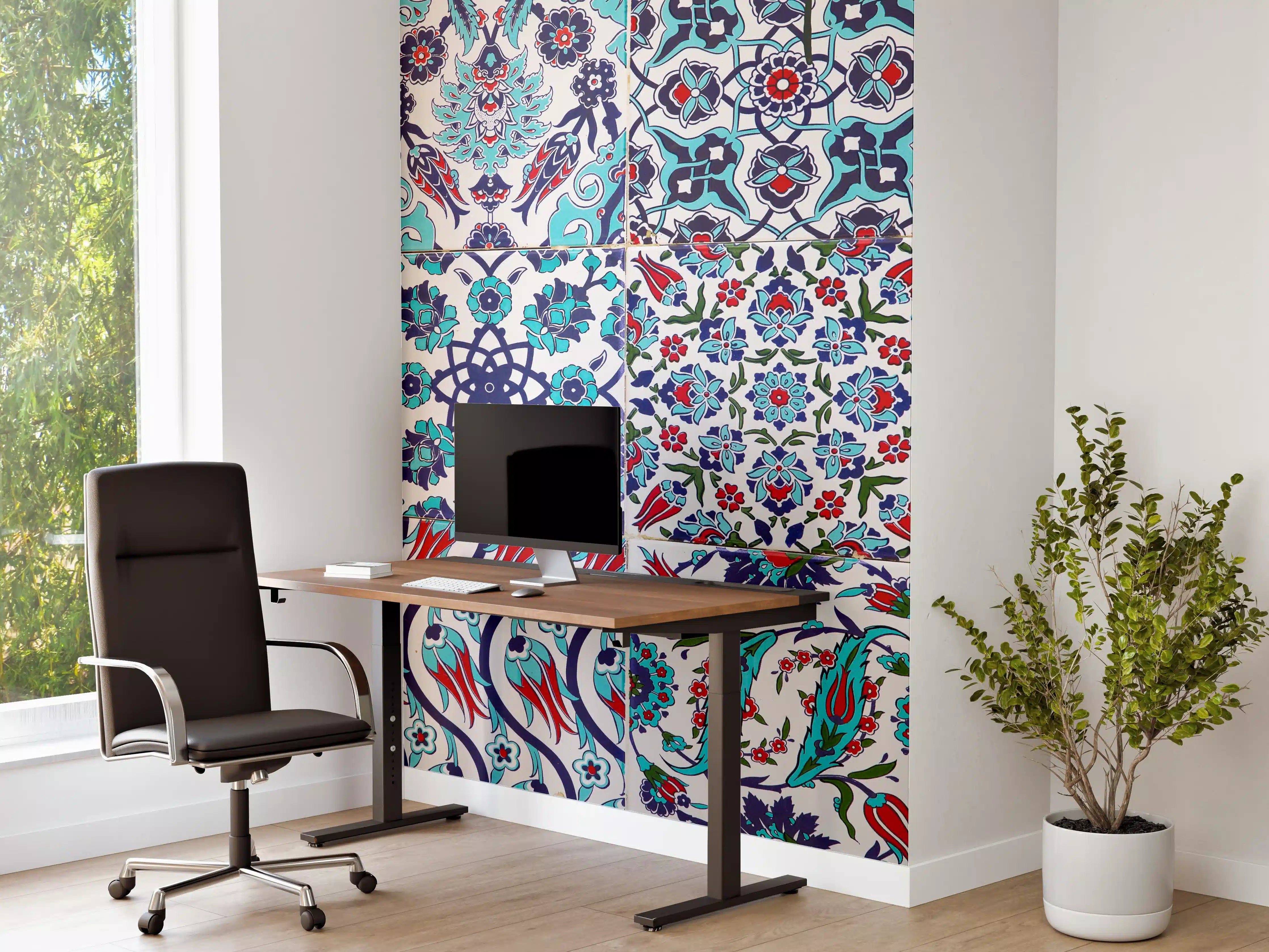 Büro Wandgestaltung - Türkisblaue osmanische Fliesen