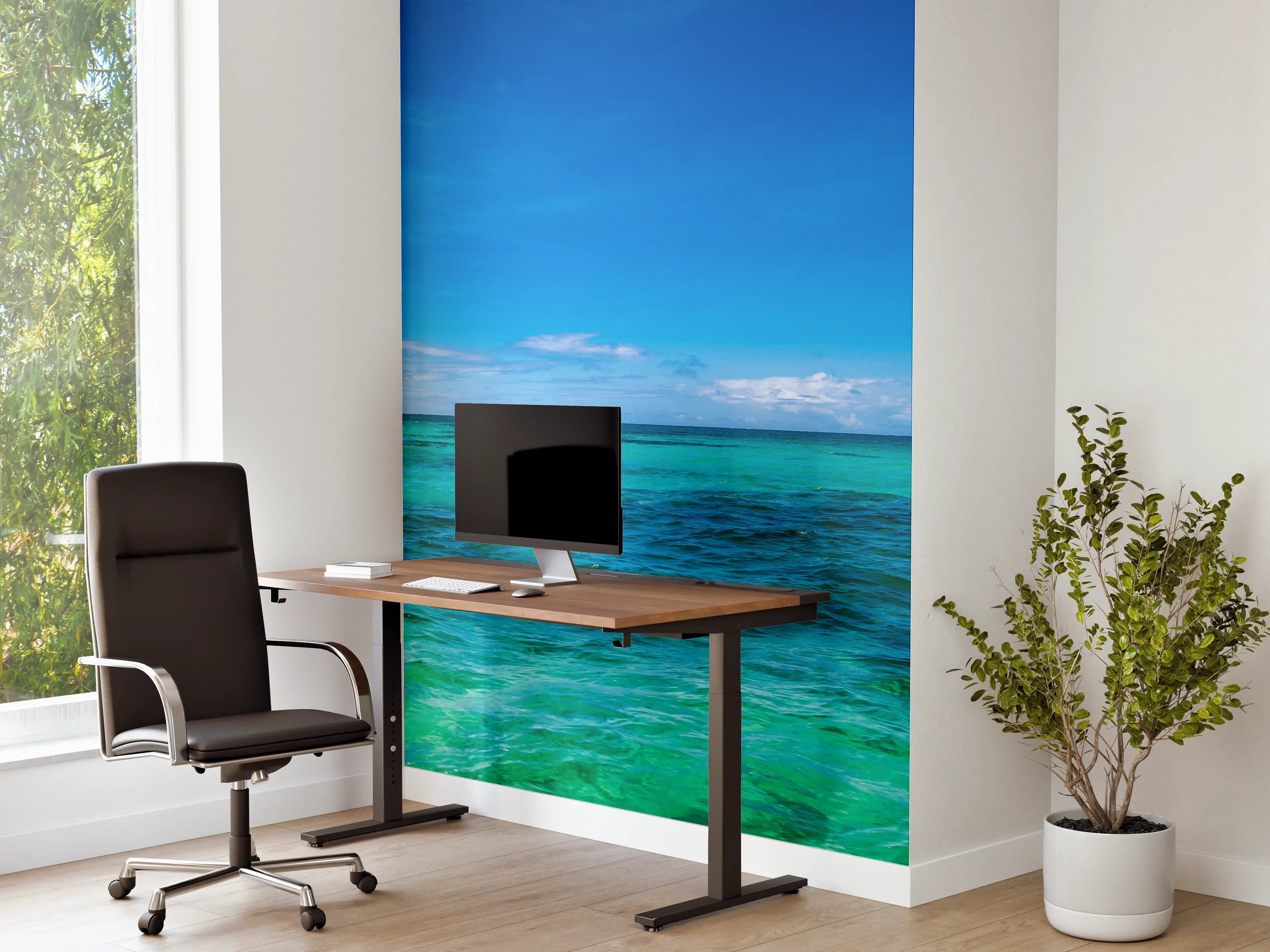Büro Wandgestaltung - Türkisblaues Wasser unter klarem Himmel