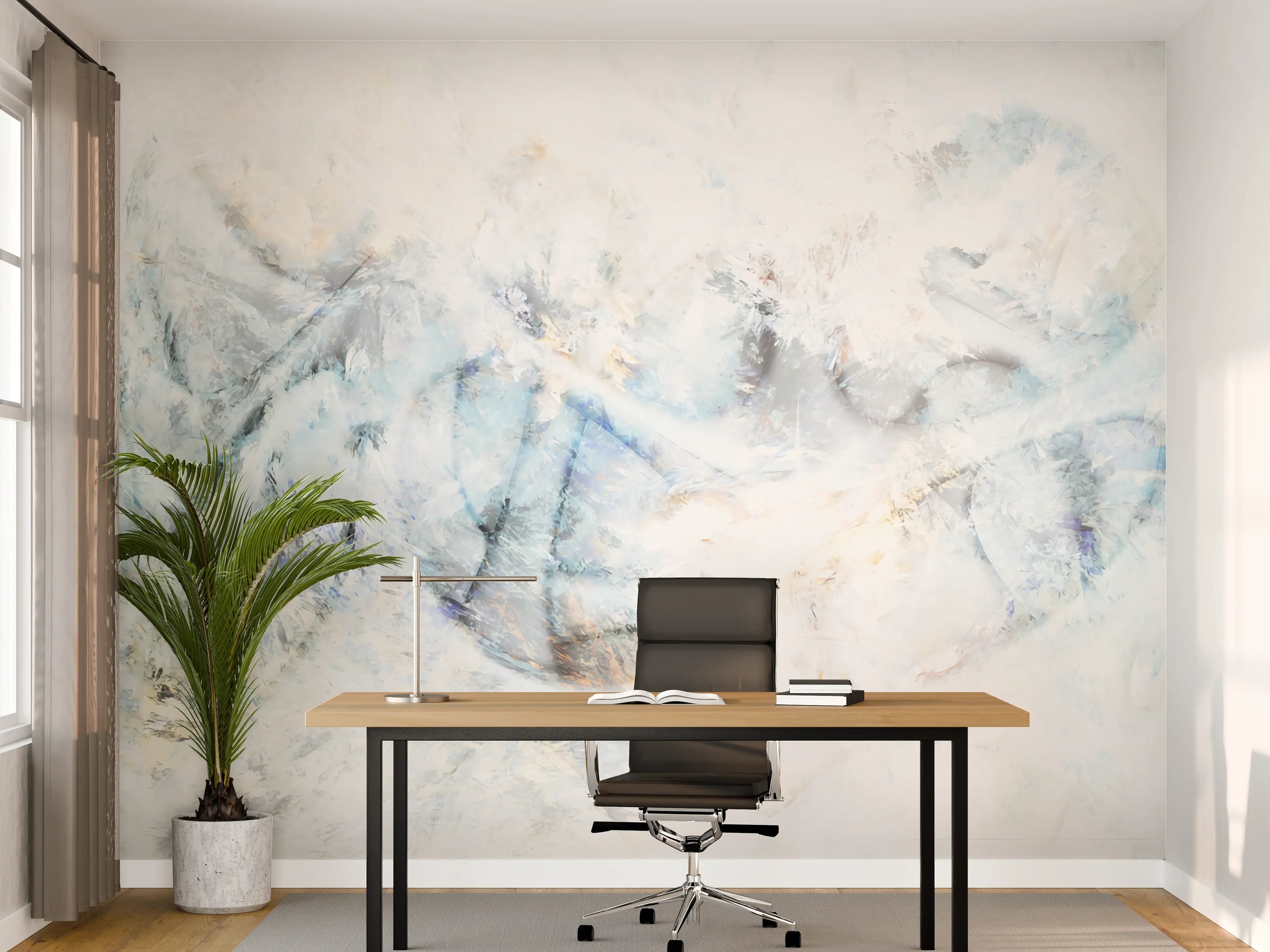 Büro Wandgestaltung - Türkise Textur - Pastell