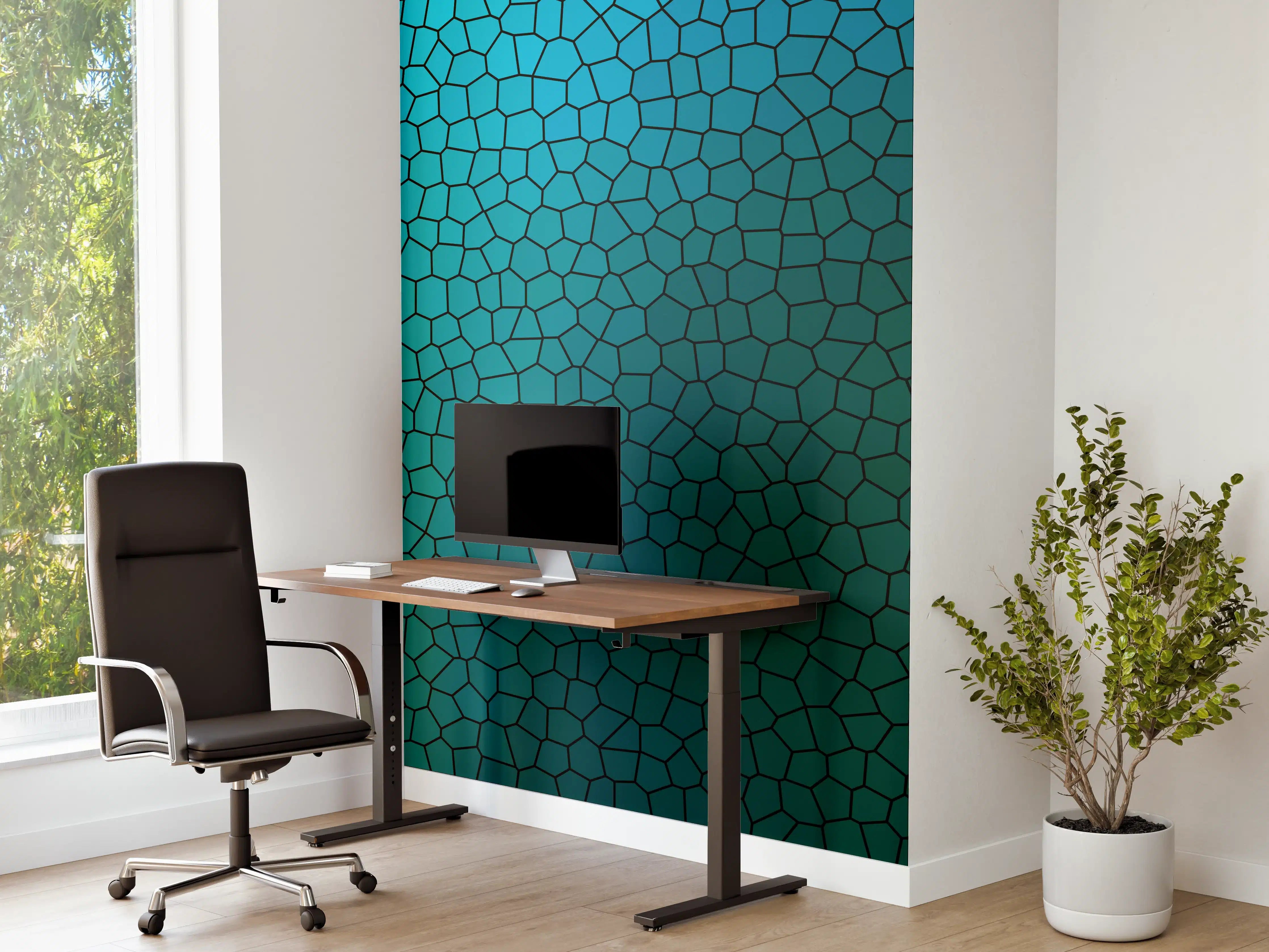Büro Wandgestaltung - Türkises Fliesenmuster - Mosaik