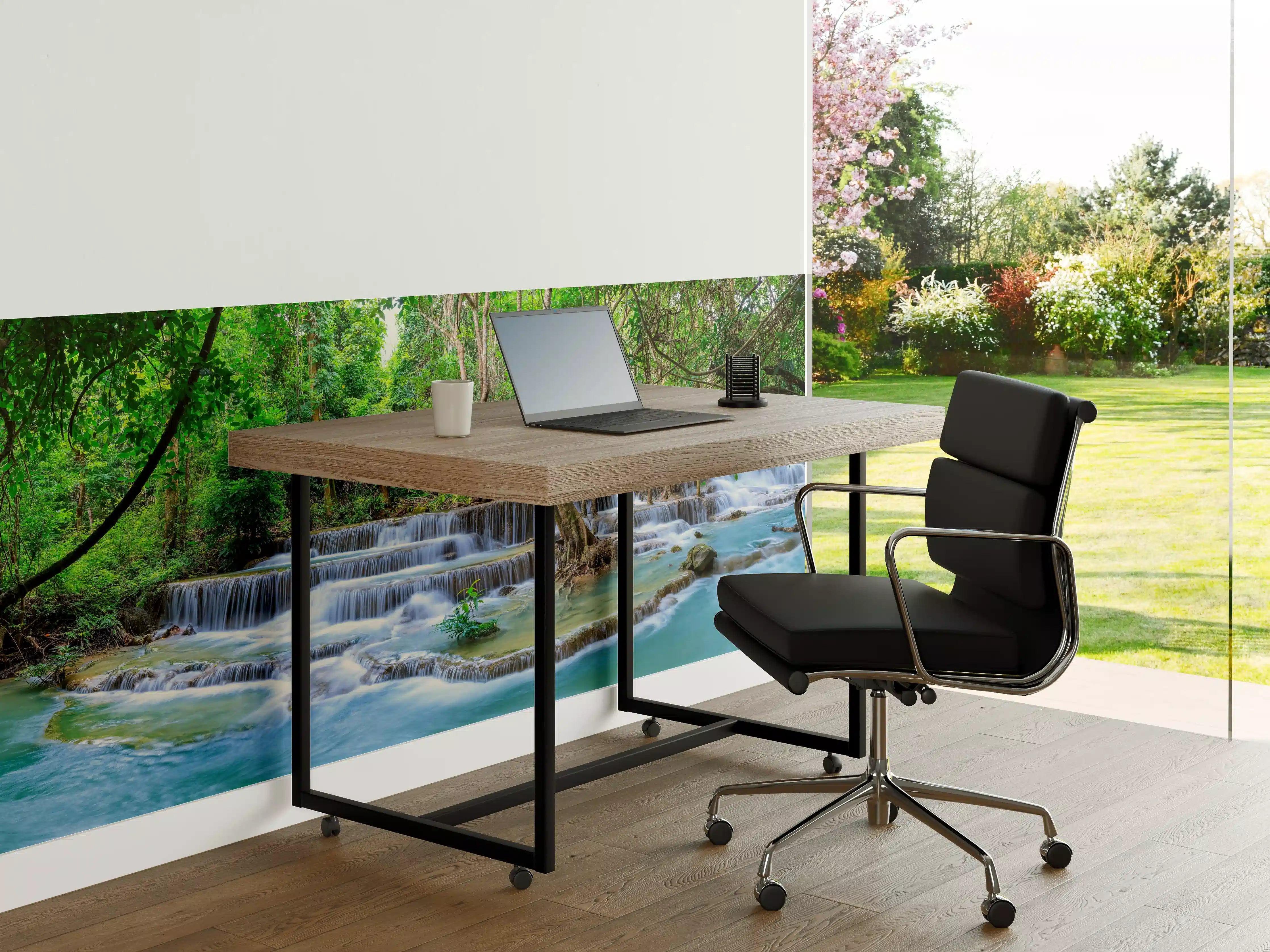 Büro Wandgestaltung - Türkisgrüner Dschungel-Wasserfall