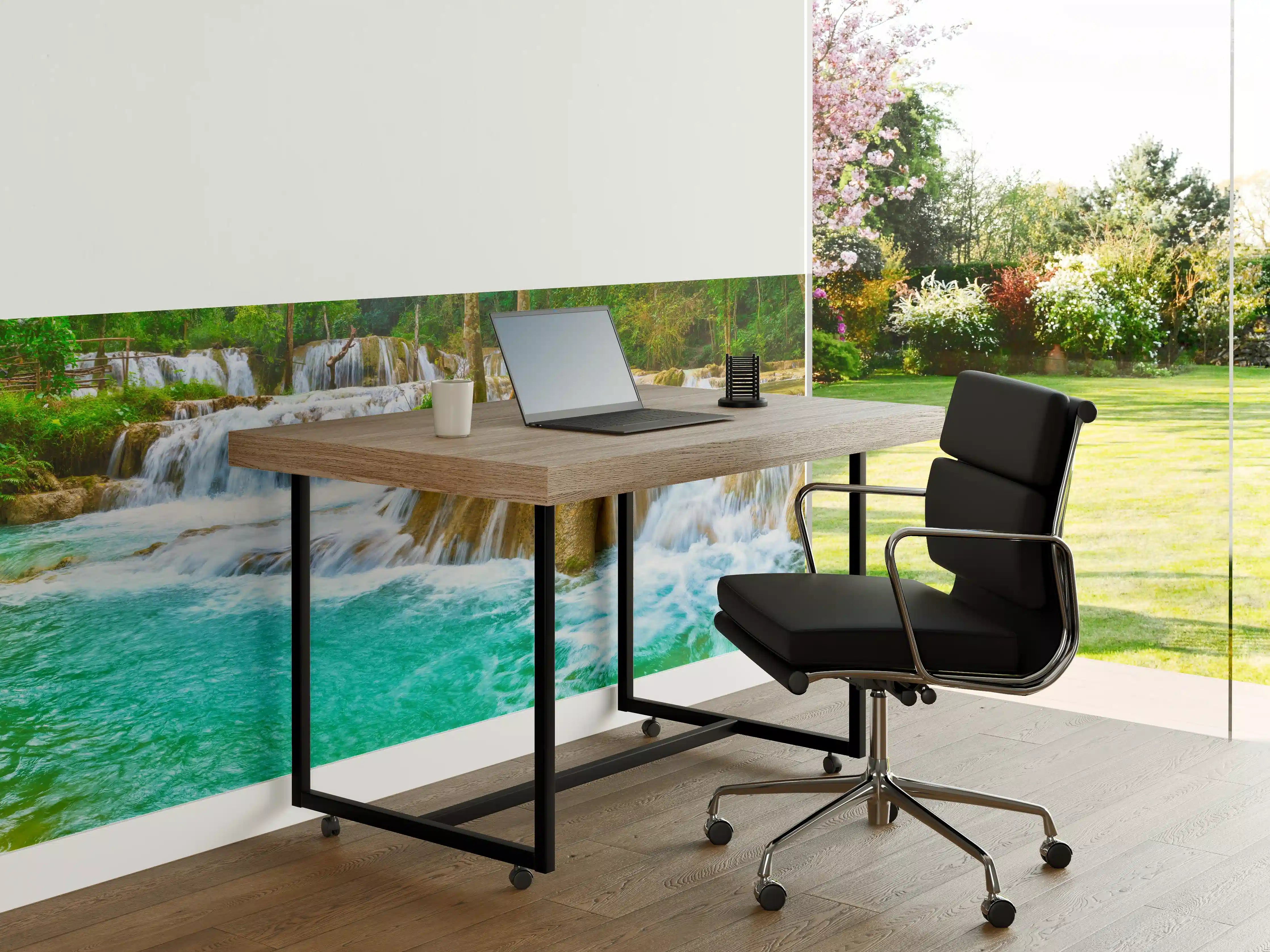 Büro Wandgestaltung - Türkisgrüner Stufen-Wasserfall