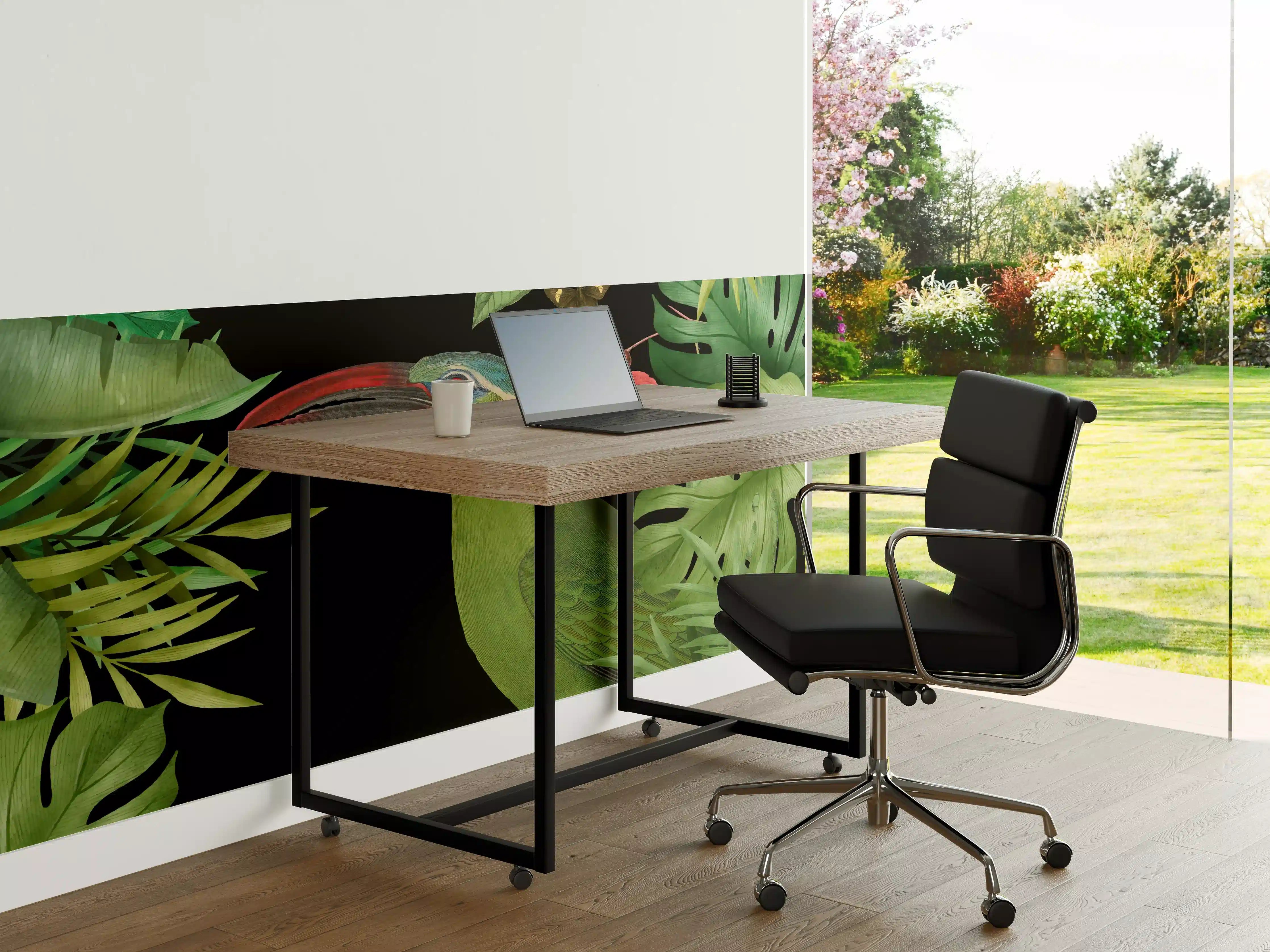 Büro Wandgestaltung - Tukan Malerei - Tropische Blätter