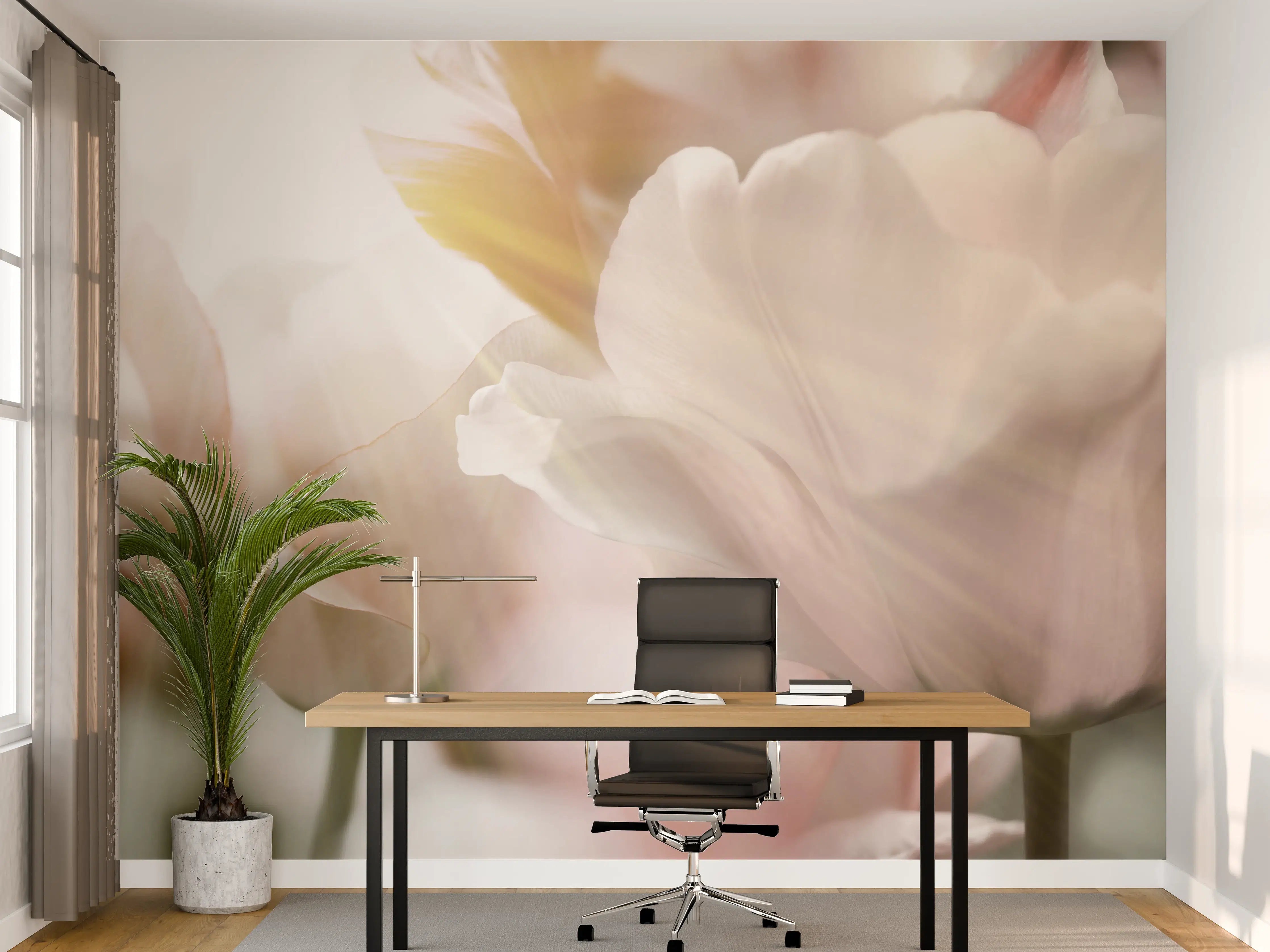 Büro Wandgestaltung - Tulpen in Sonnenstrahlen