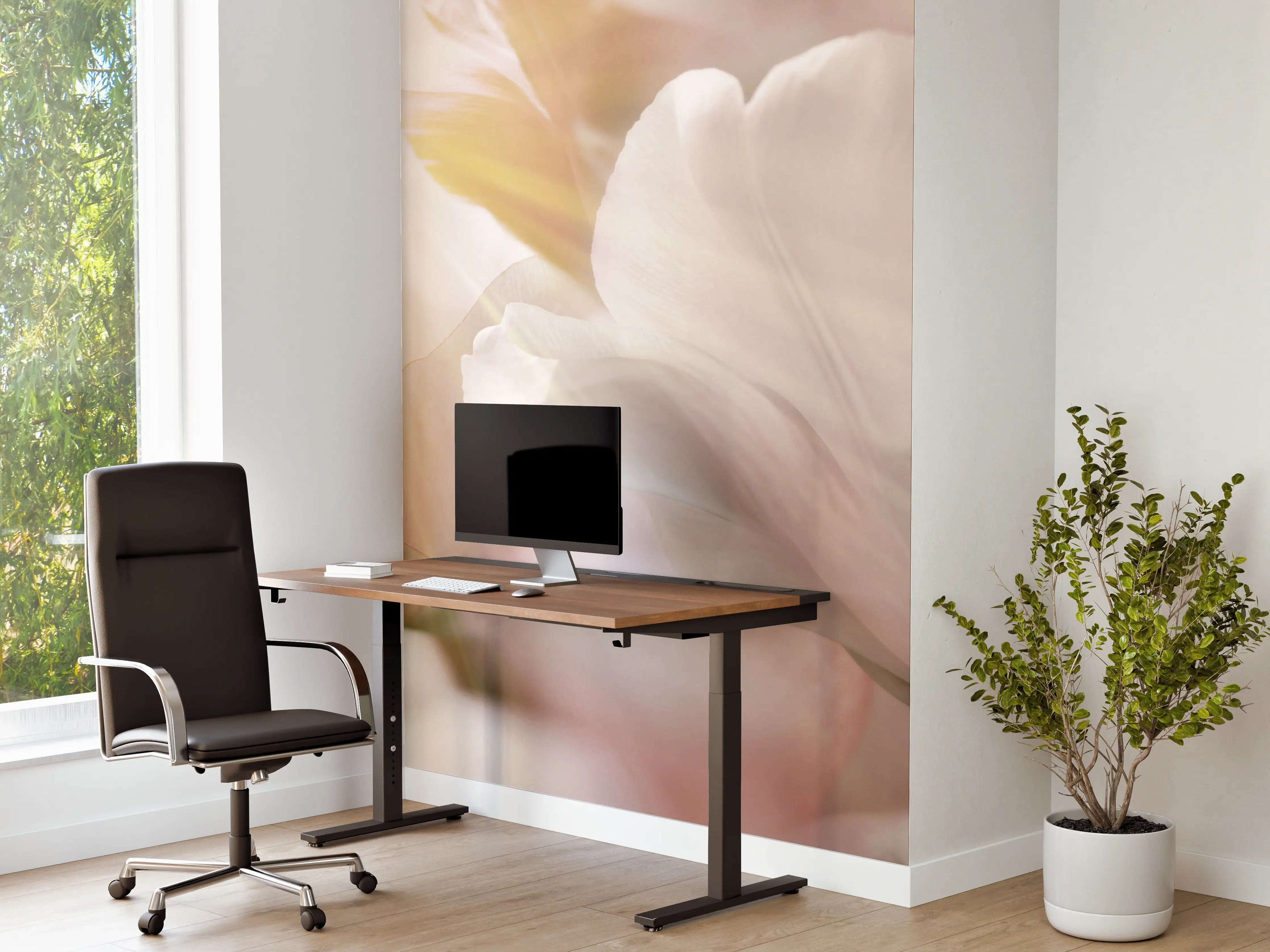 Büro Wandgestaltung - Tulpen in Sonnenstrahlen