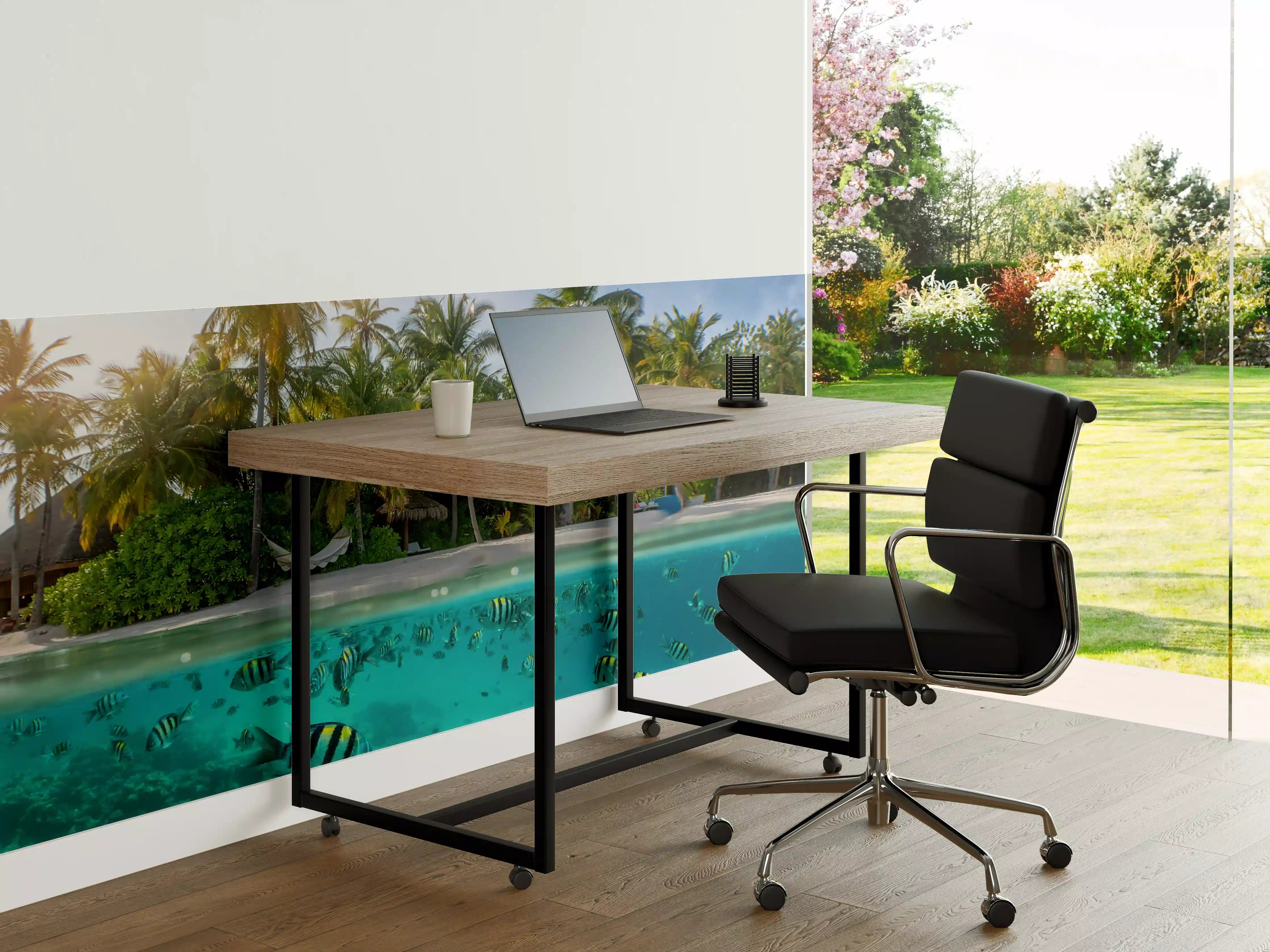 Büro Wandgestaltung - Über- und Unterwasserblick auf tropischen Strand