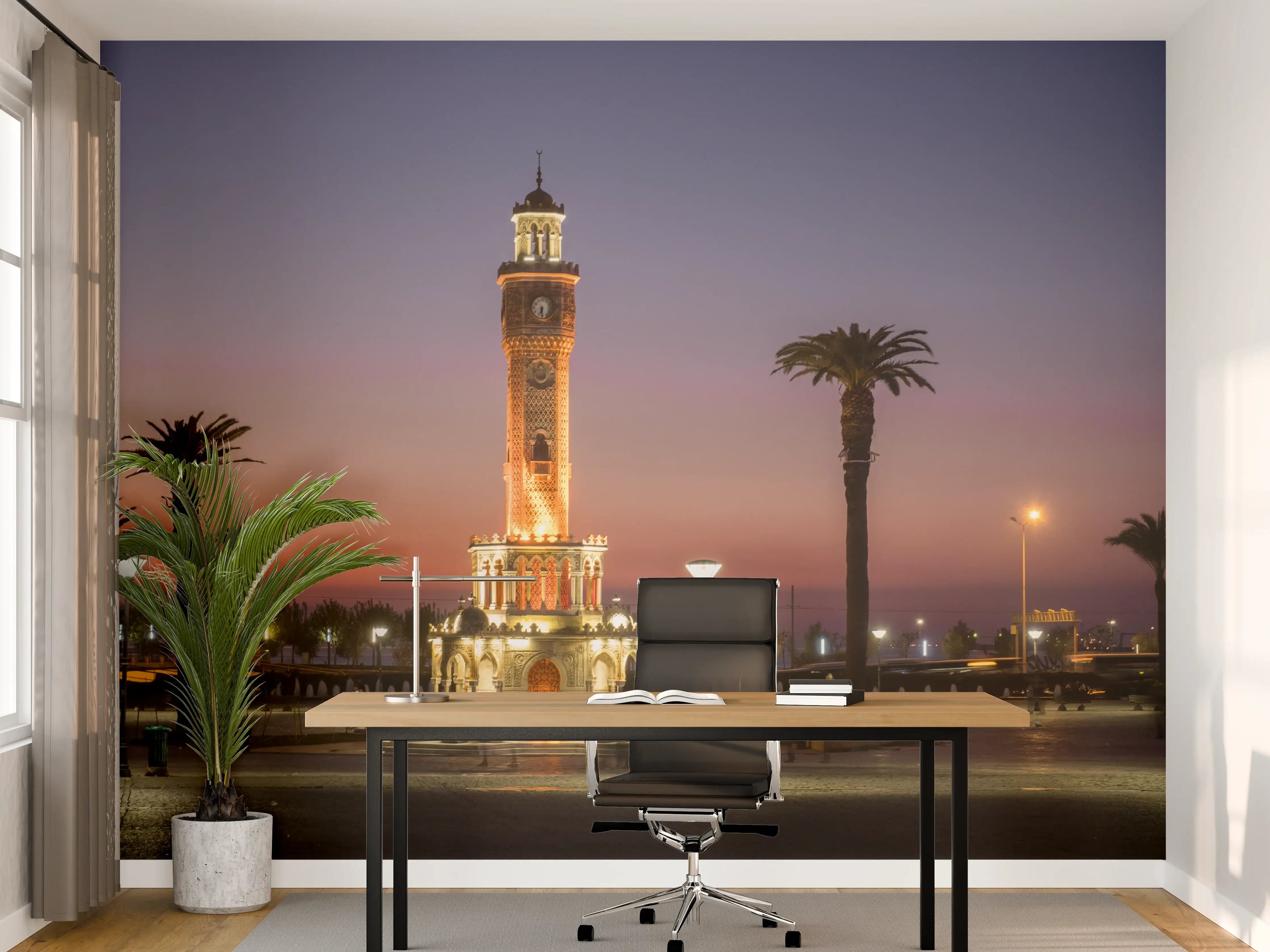 Büro Wandgestaltung - Uhrenturm von Izmir bei Sonnenuntergang