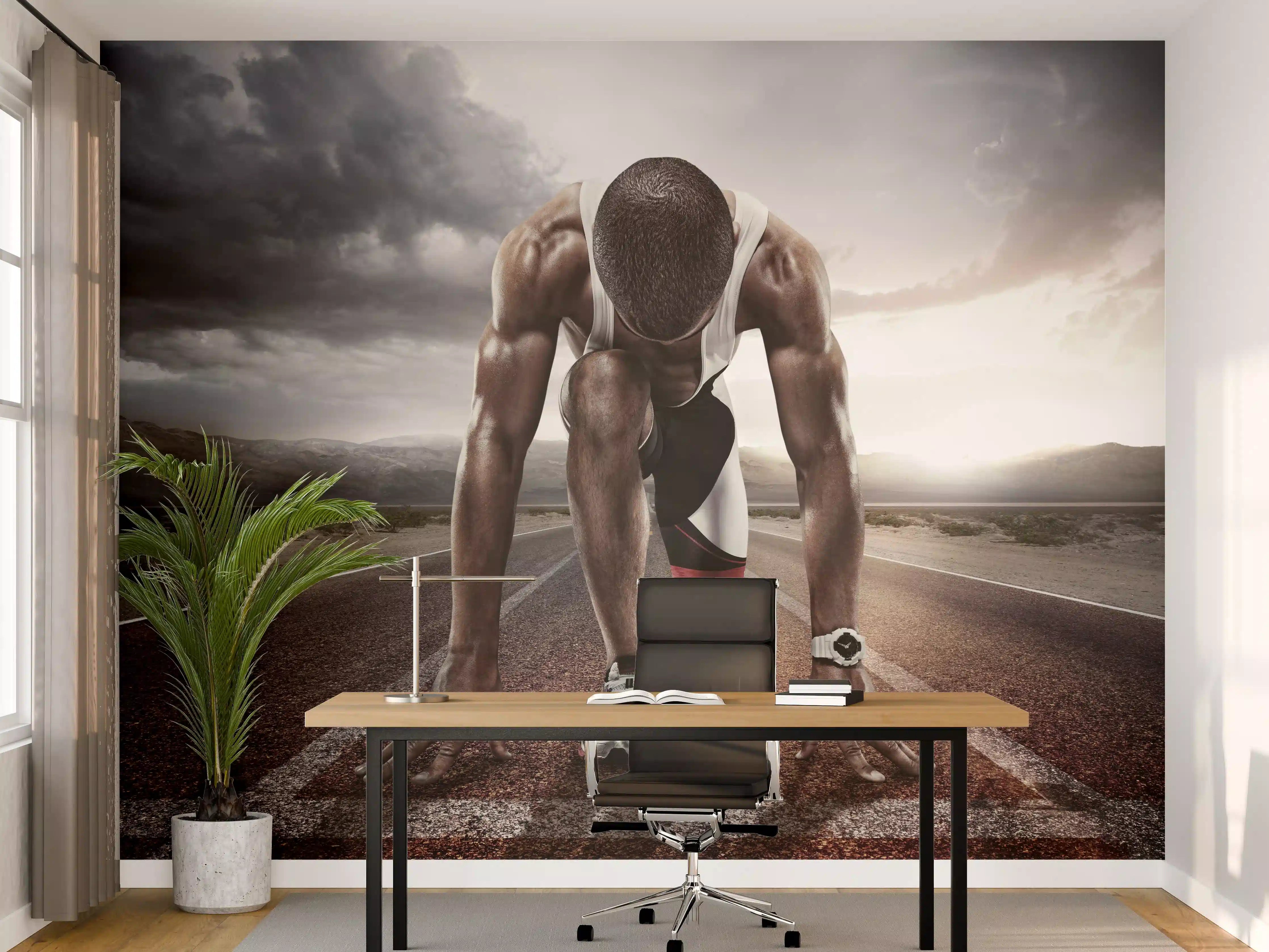Büro Wandgestaltung - Ungewöhnliche Laufstrecke - Athlet