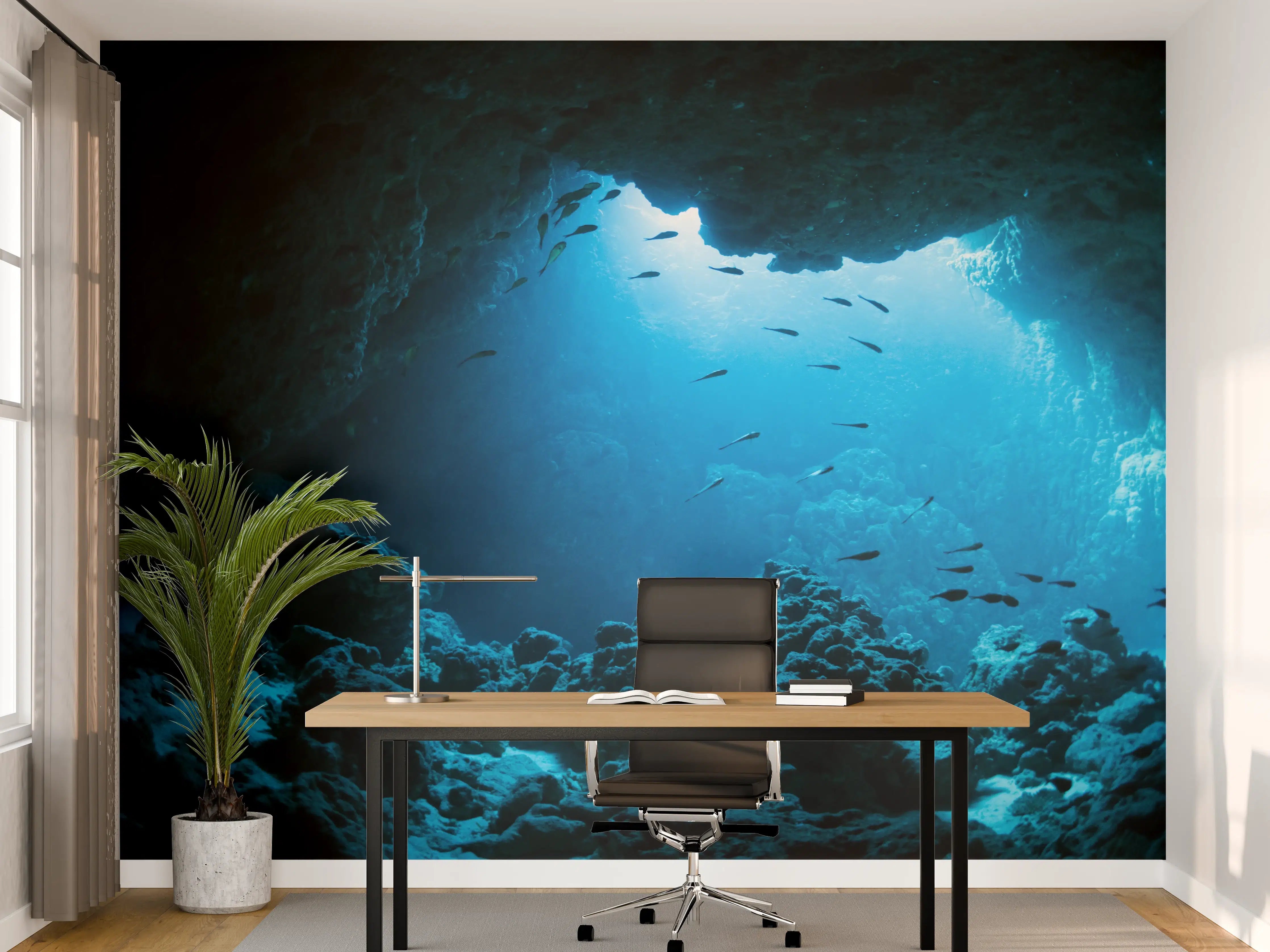 Büro Wandgestaltung - Unterwasser-Höhle in Miyako-jima