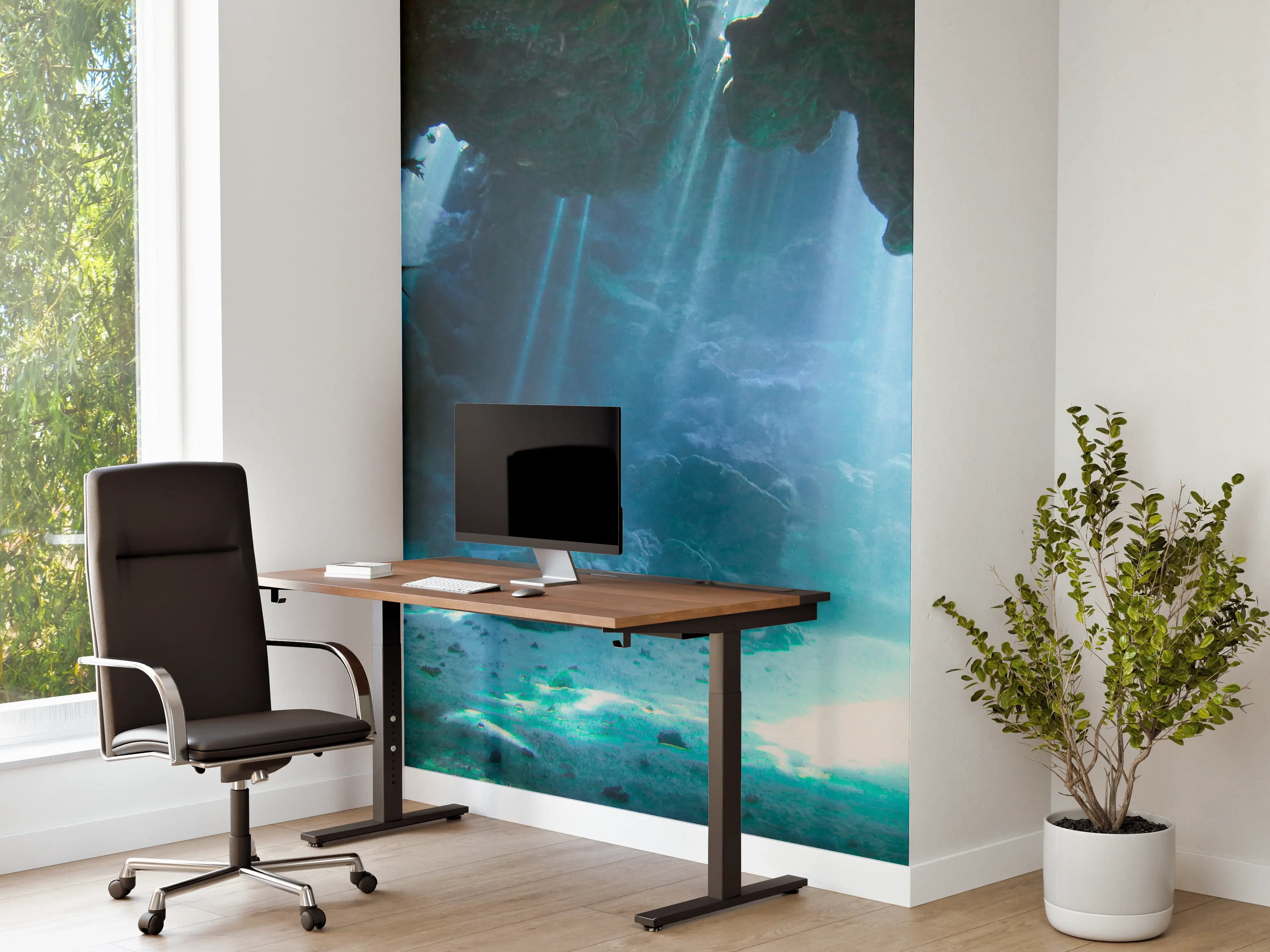 Büro Wandgestaltung - Unterwasserhöhle mit Sonnenstrahlen - Japan