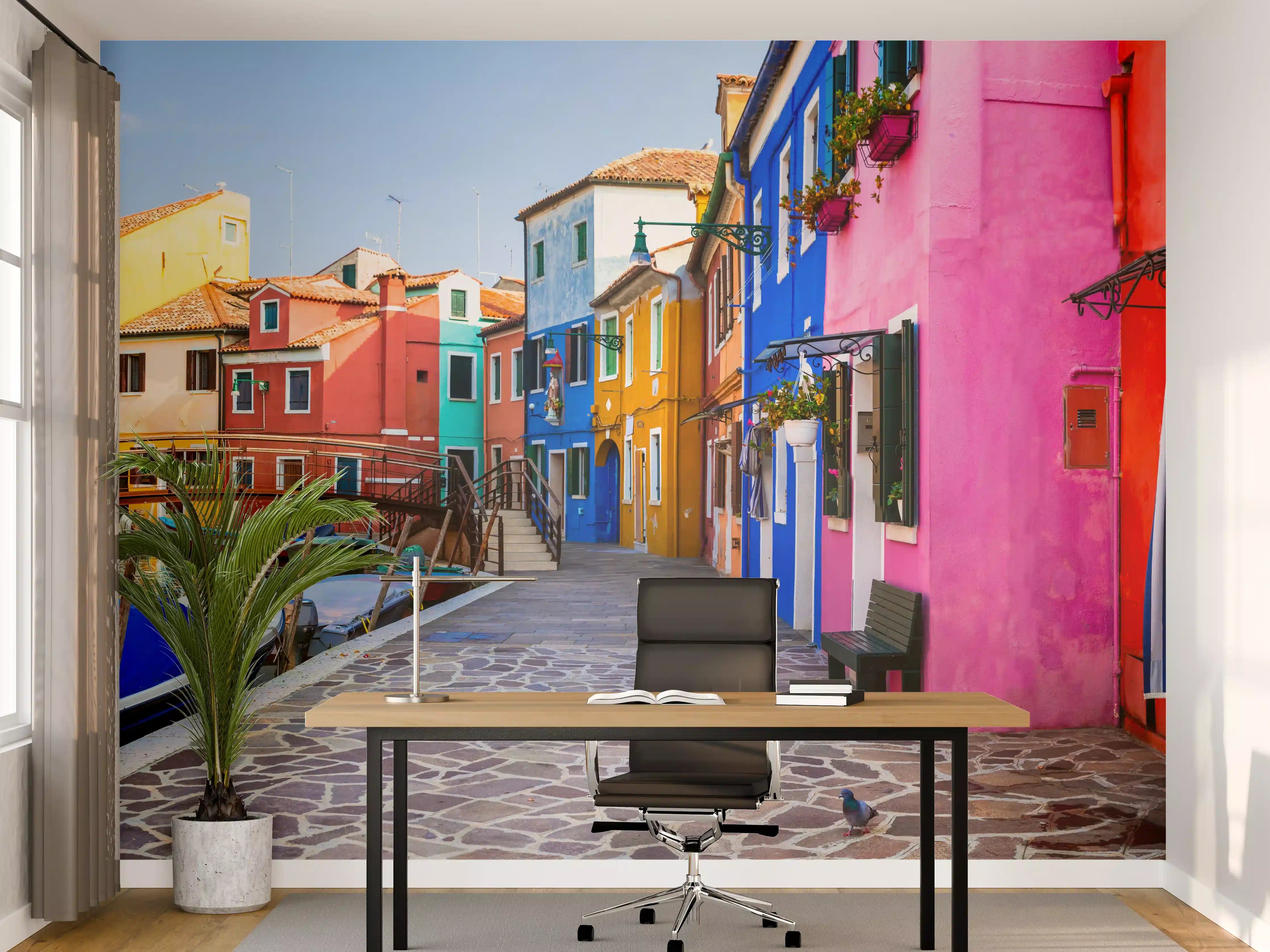 Büro Wandgestaltung - Venedig - traditionelle Fischerstadt