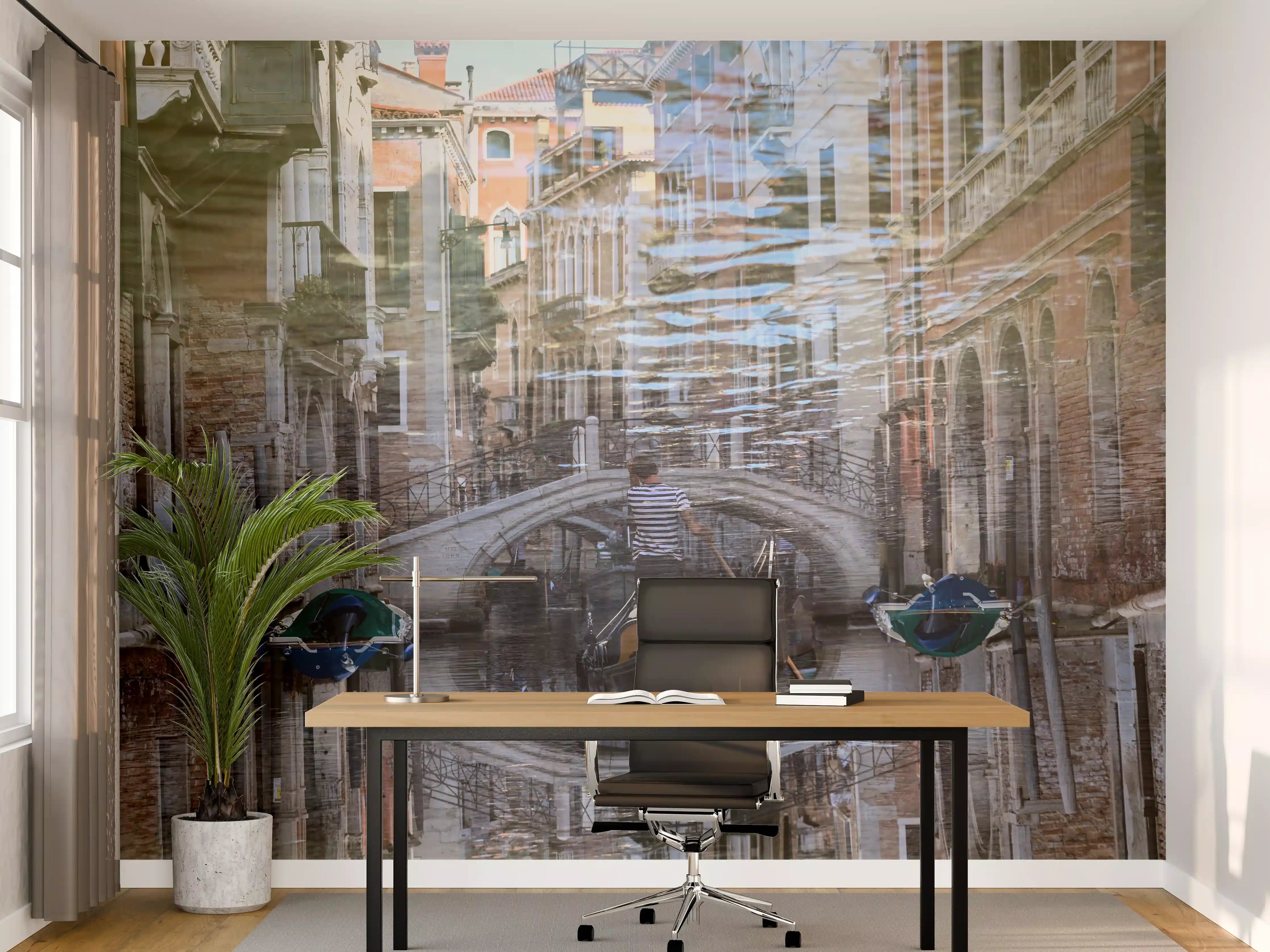 Büro Wandgestaltung - Venedig Abstrakte Reflexionen