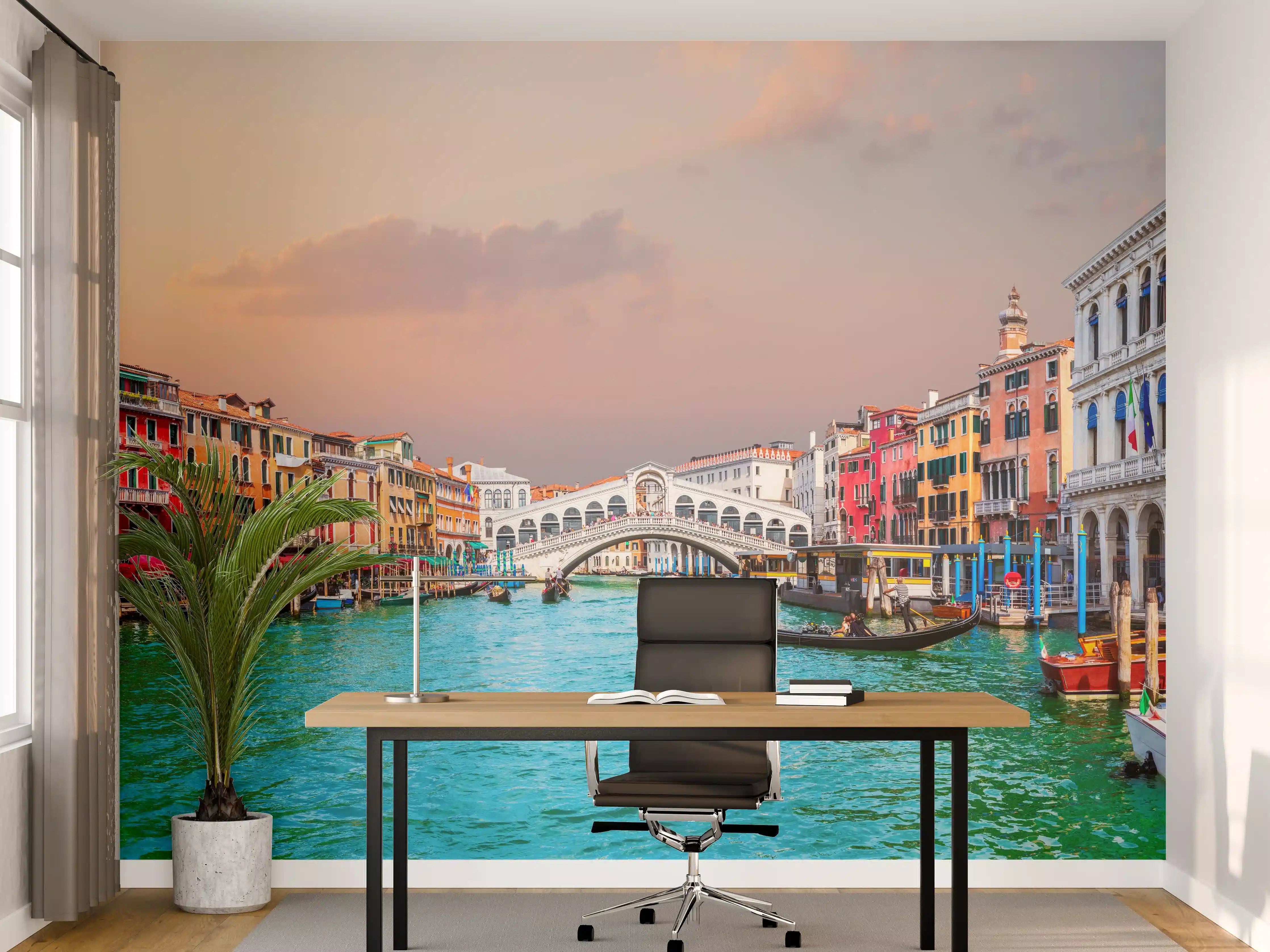 Büro Wandgestaltung - Venedig Kanal bei Sonnenuntergang