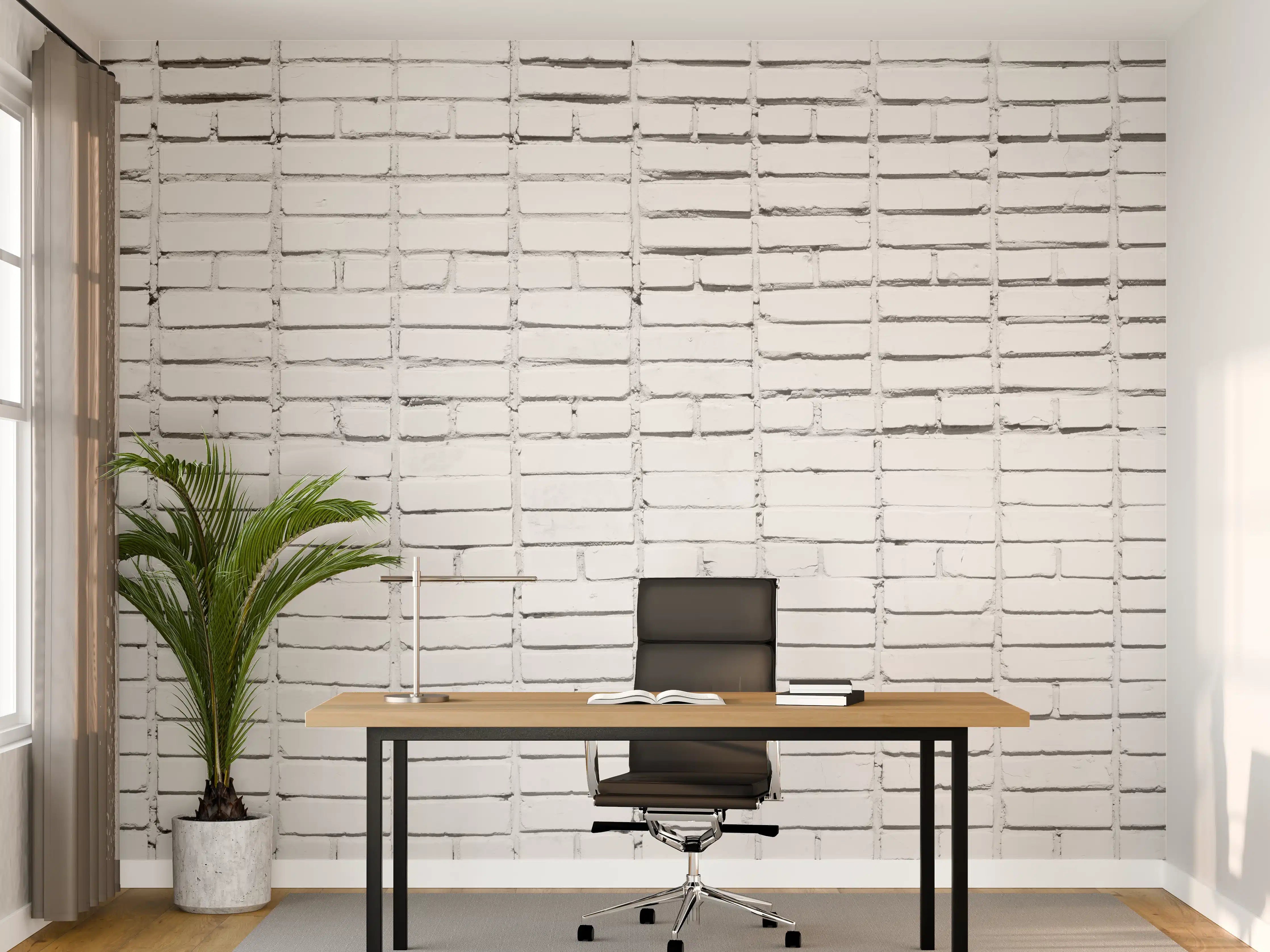 Büro Wandgestaltung - Veraltete weiße Ziegelwand Textur