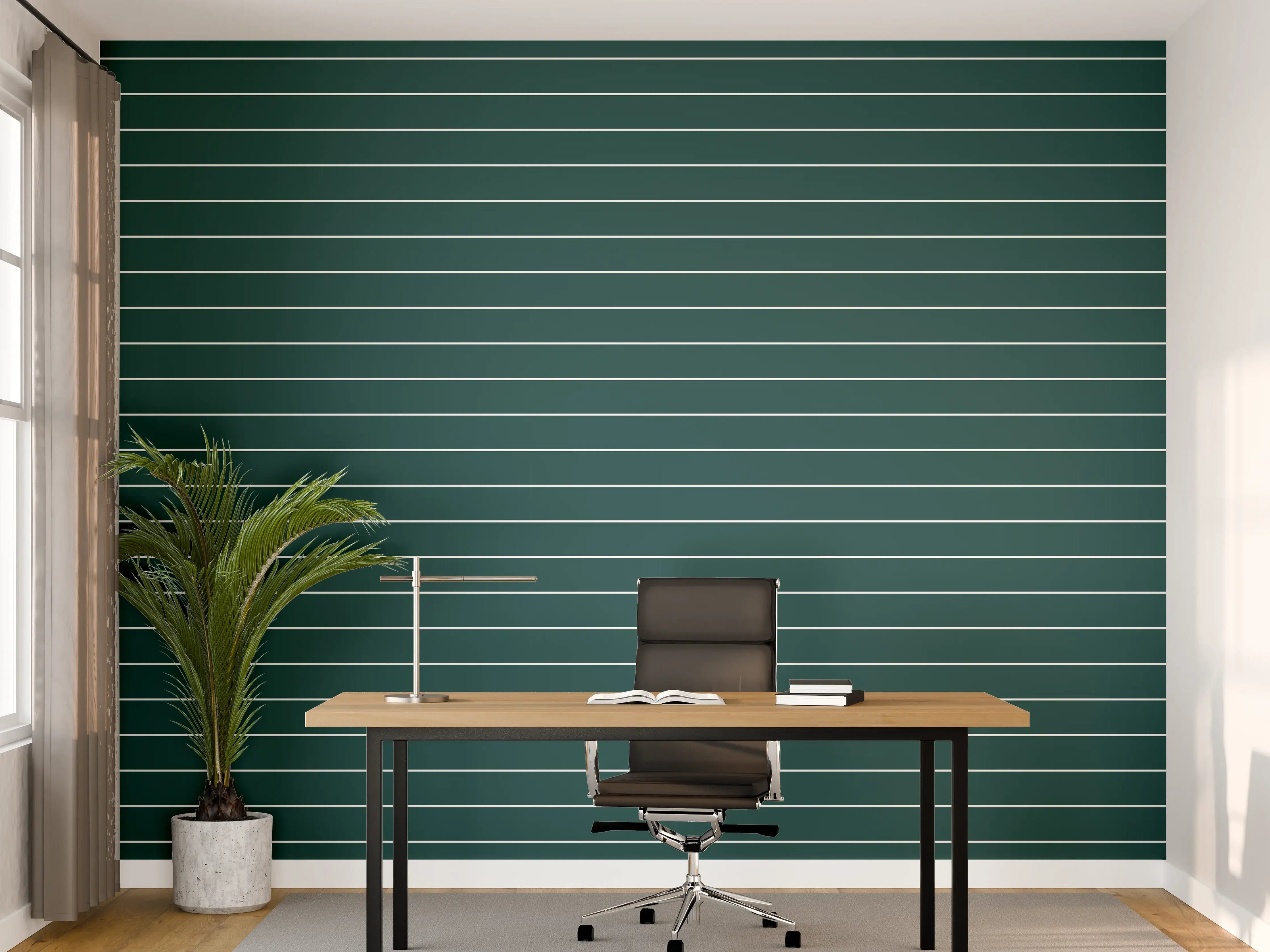 Büro Wandgestaltung - Verde petrolio horizontale geometrica
