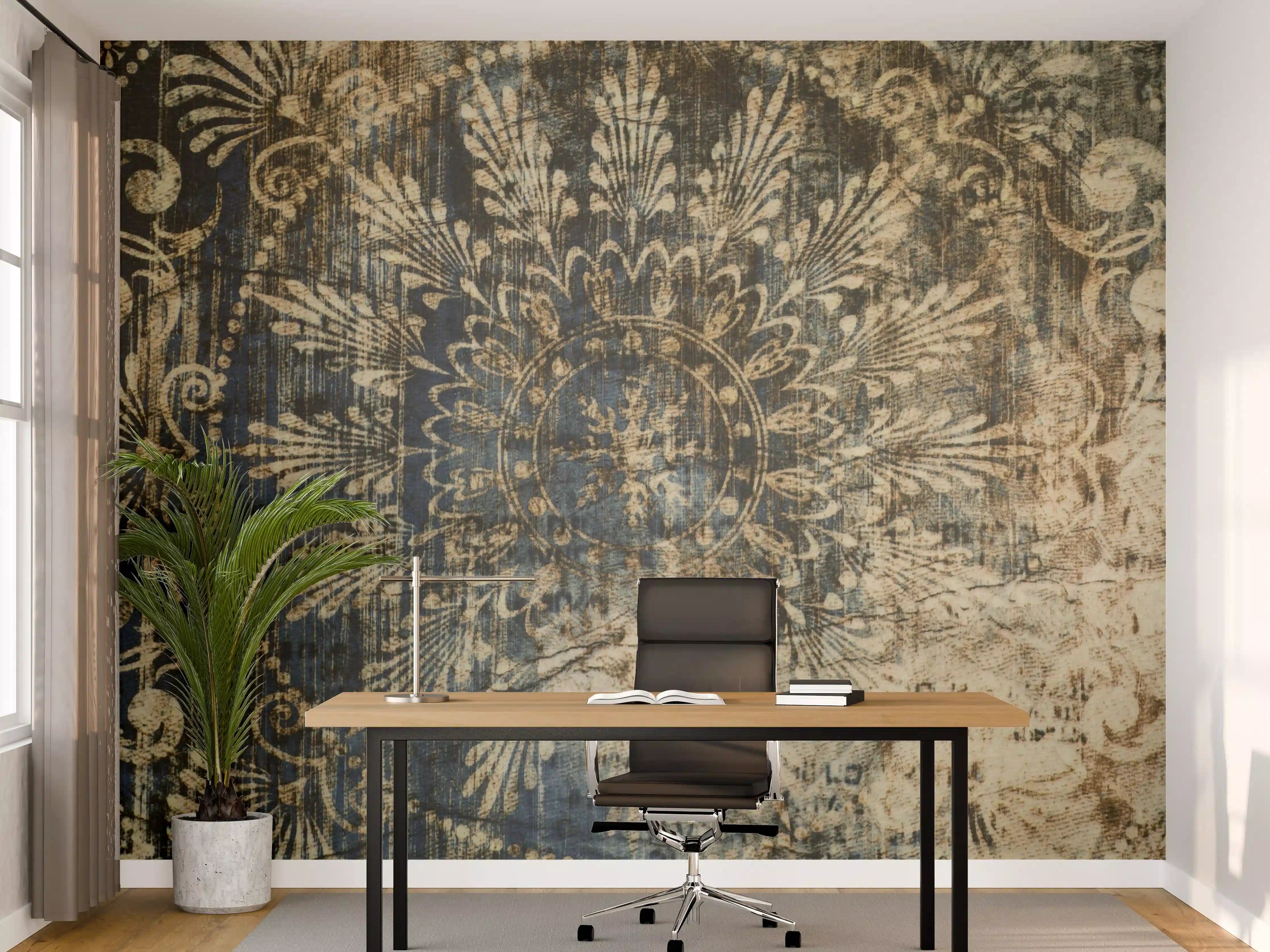 Büro Wandgestaltung - Verfallene Wand mit Goldakzenten