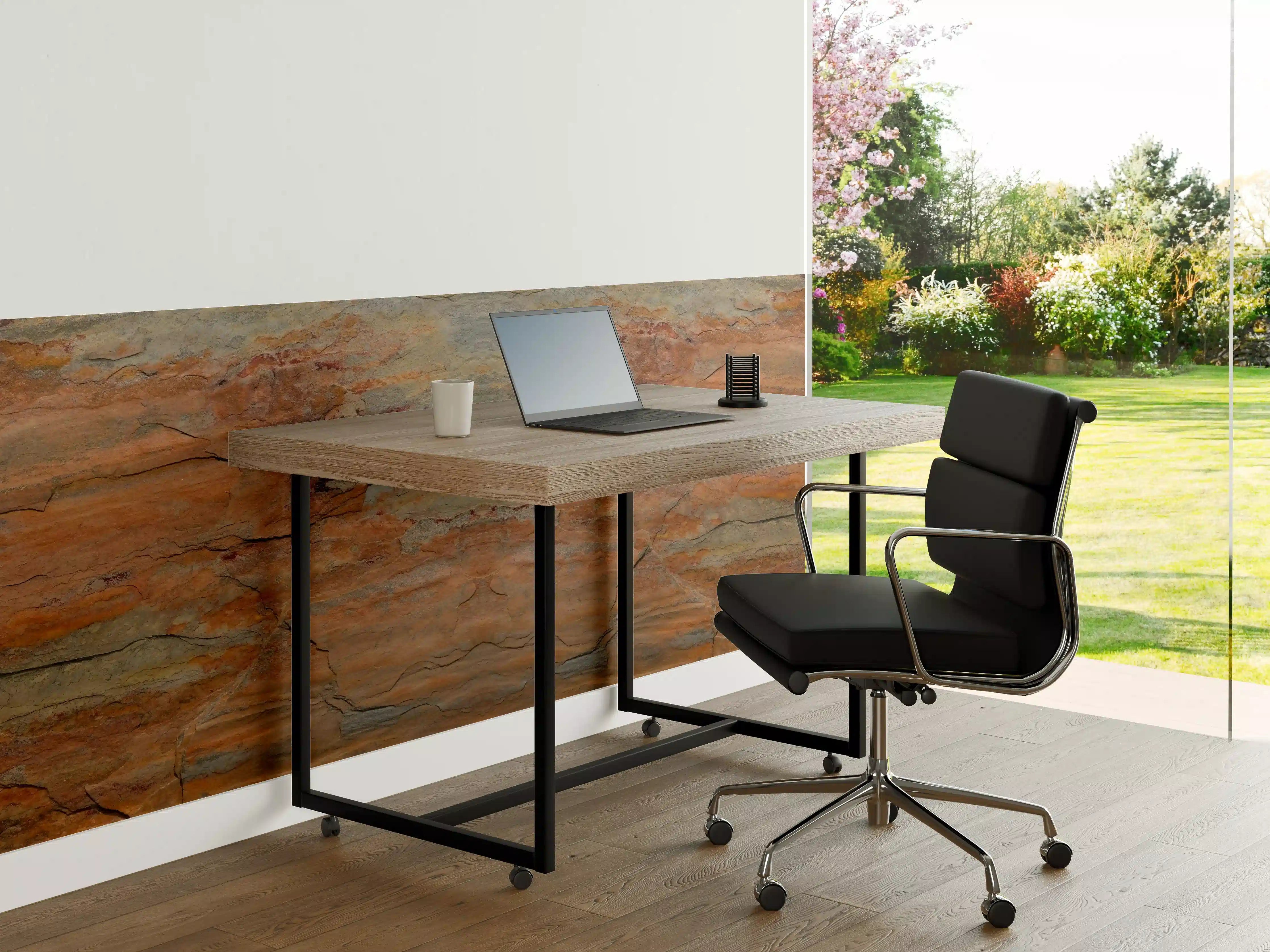 Büro Wandgestaltung - Verwitterte Steinwand in Panorama-Ansicht