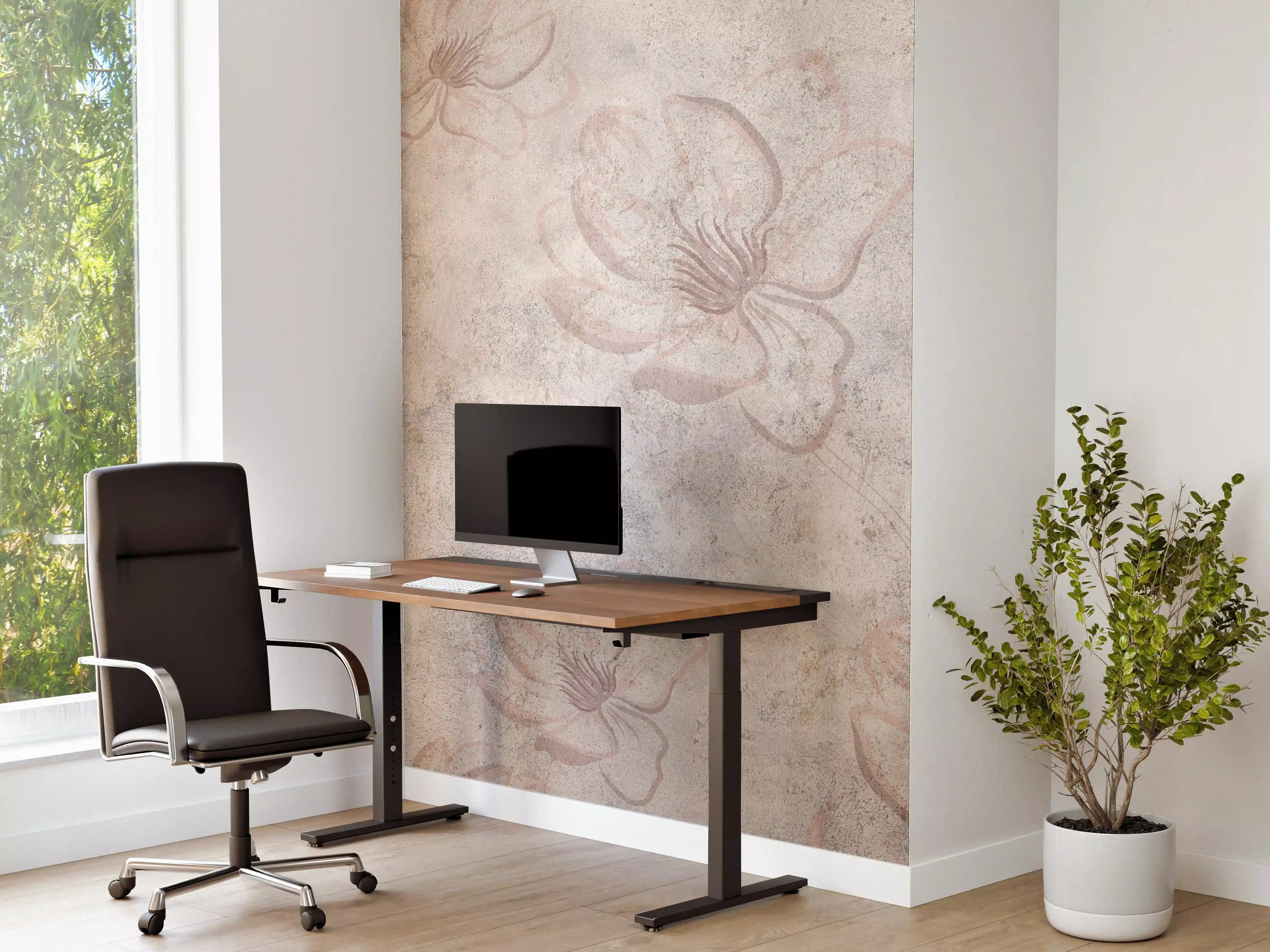 Büro Wandgestaltung - Verwitterte blumenförmige Tapete