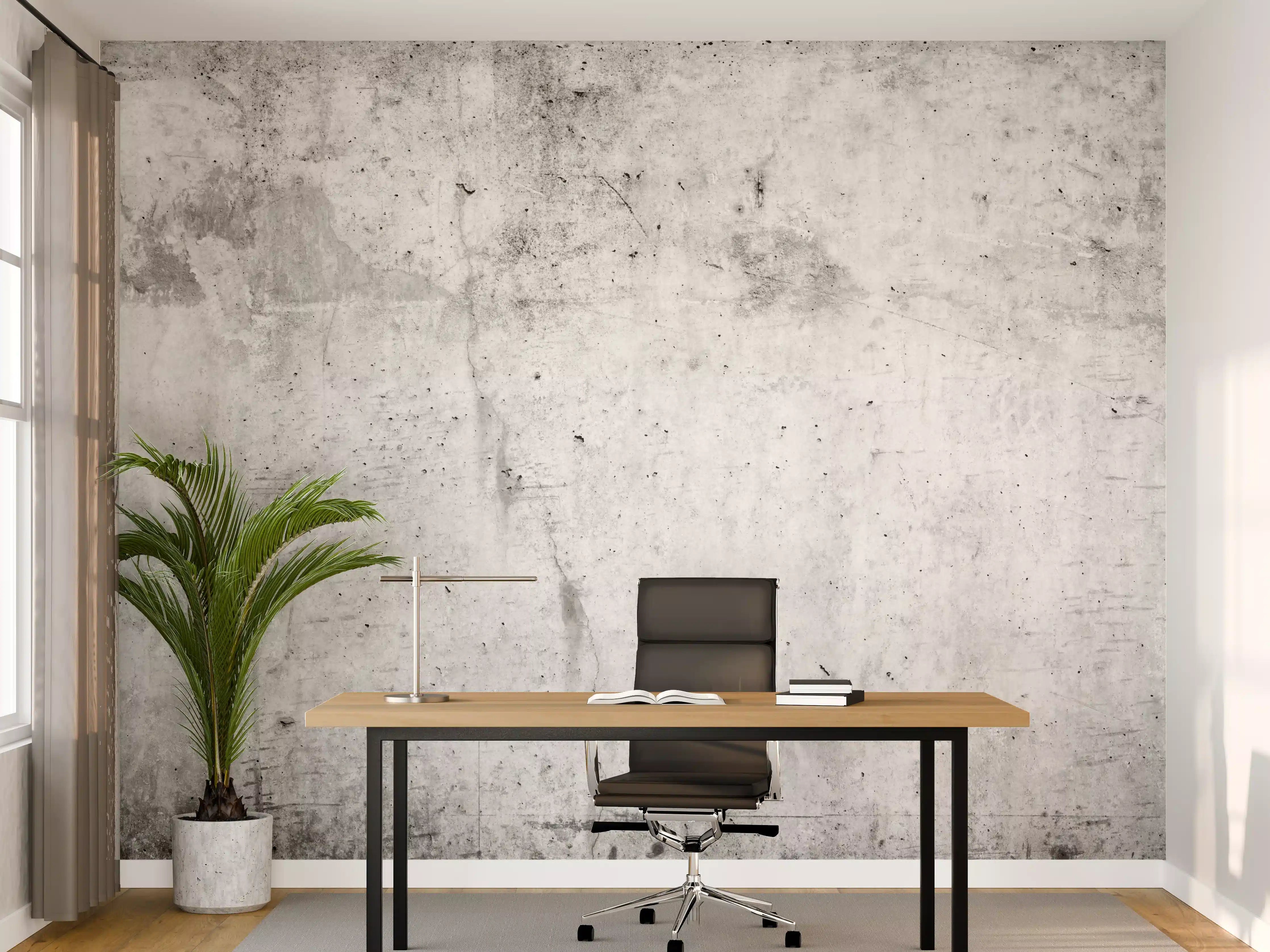 Büro Wandgestaltung - Verwitterte weiße Betonwandtextur