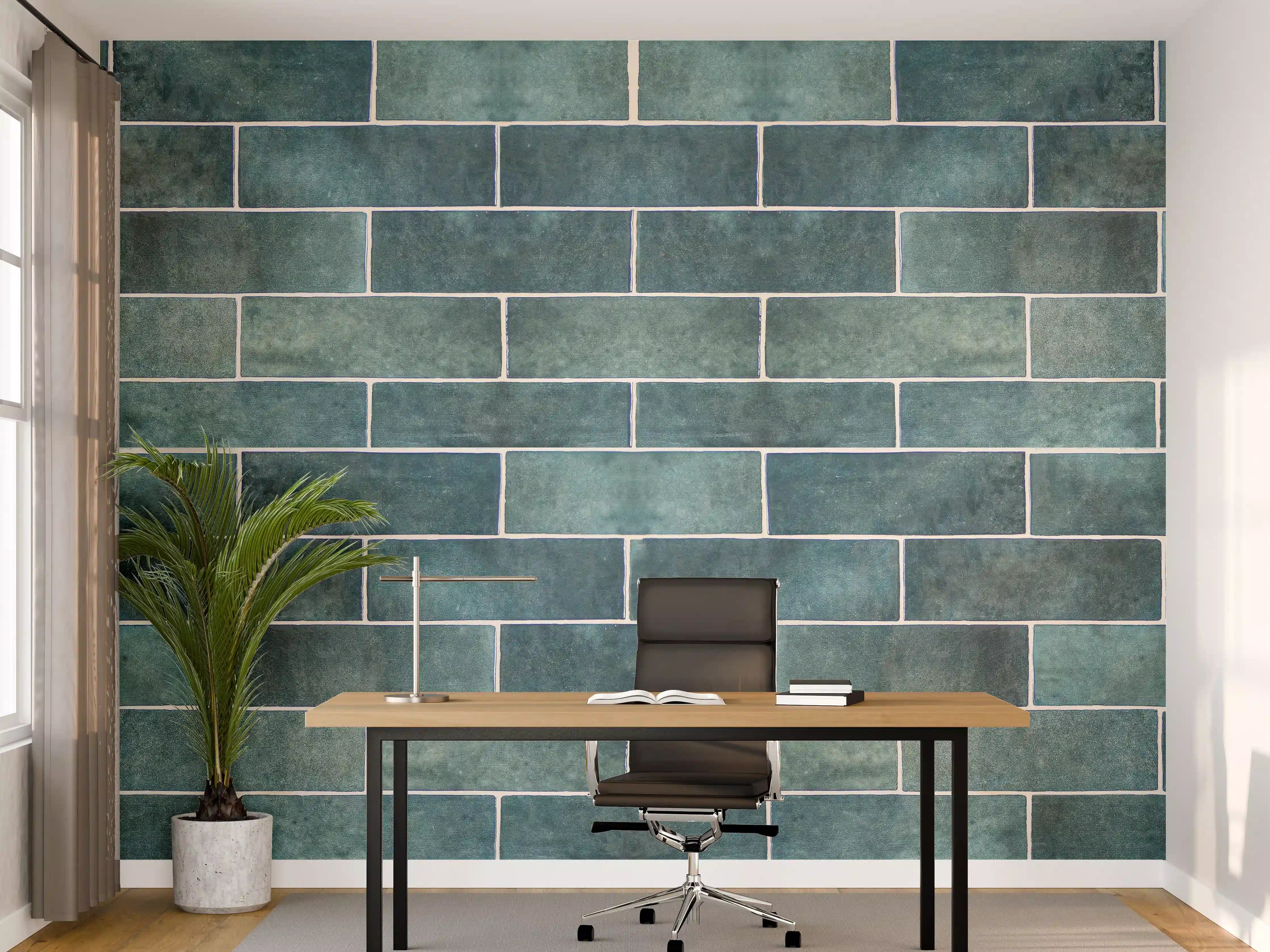 Büro Wandgestaltung - Vintage-Blau Keramikfliesen