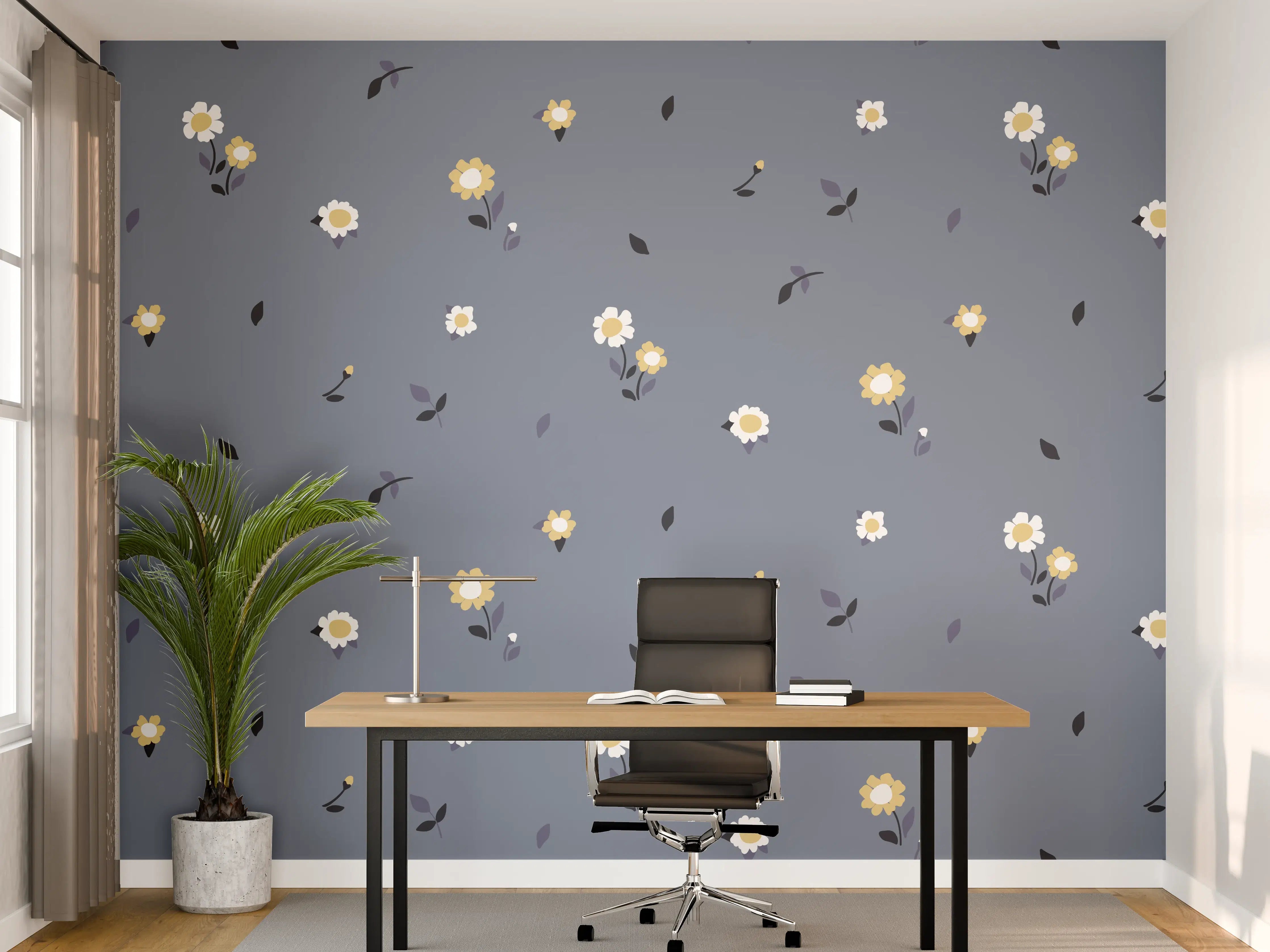 Büro Wandgestaltung - Vintage Bloom Ditsy Blumenmuster