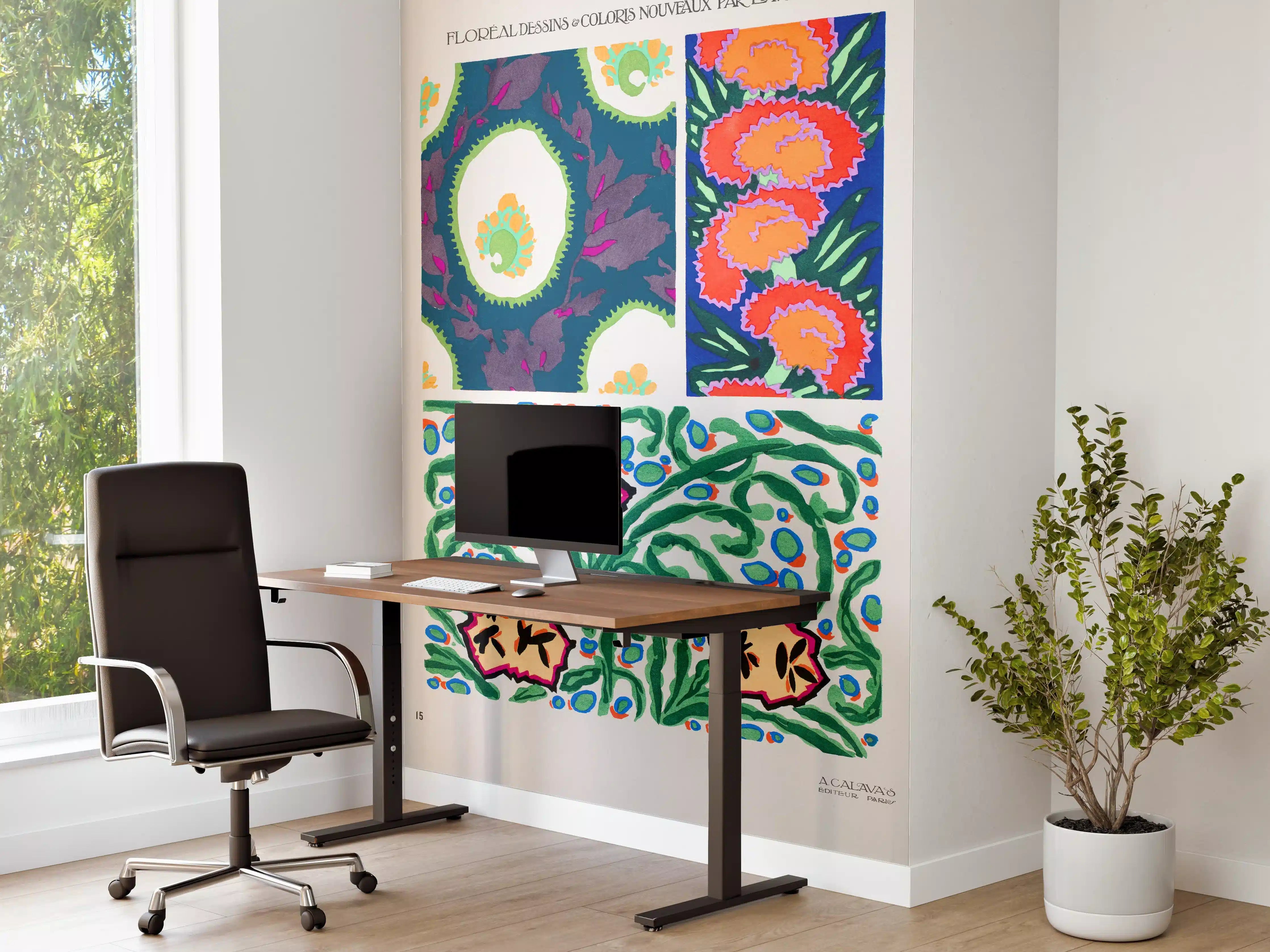 Büro Wandgestaltung - Vintage Blüten Kunst Poster