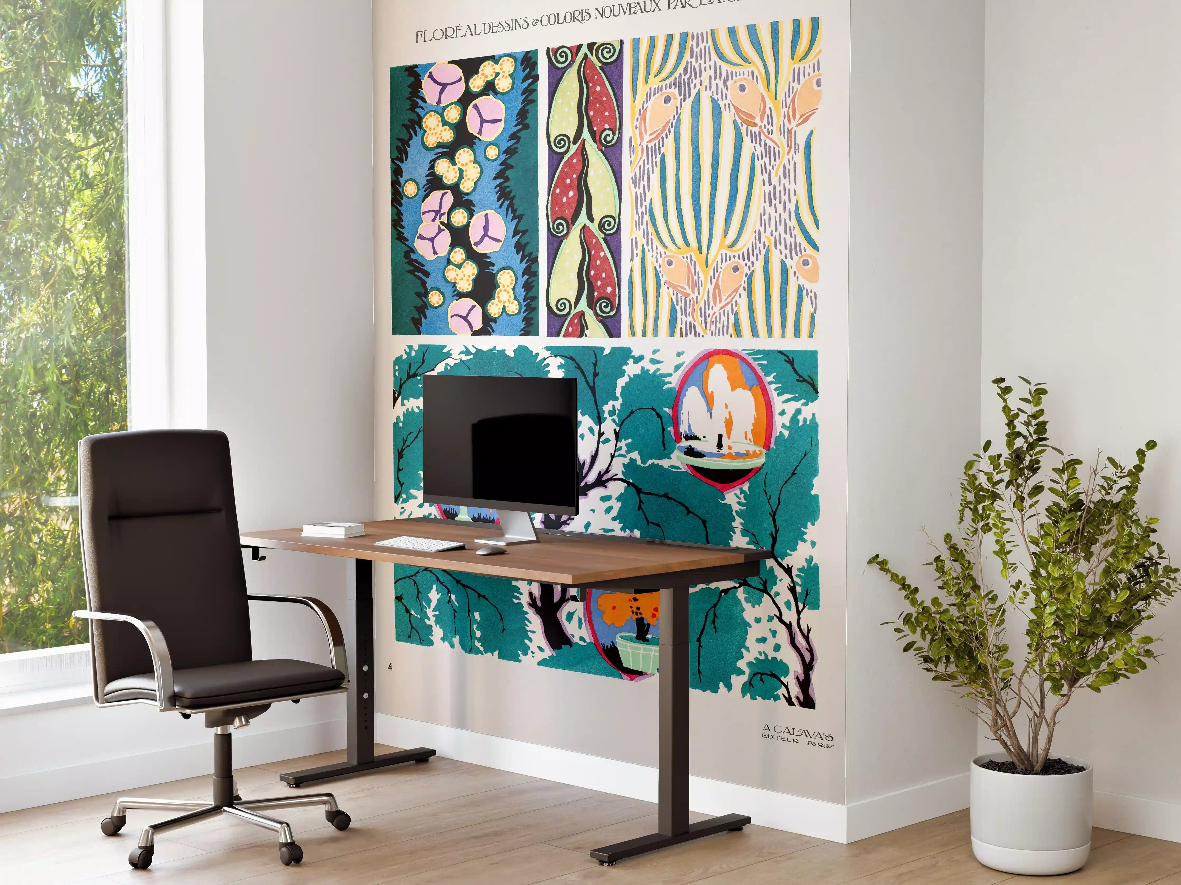 Büro Wandgestaltung - Vintage Blumenkunst Poster