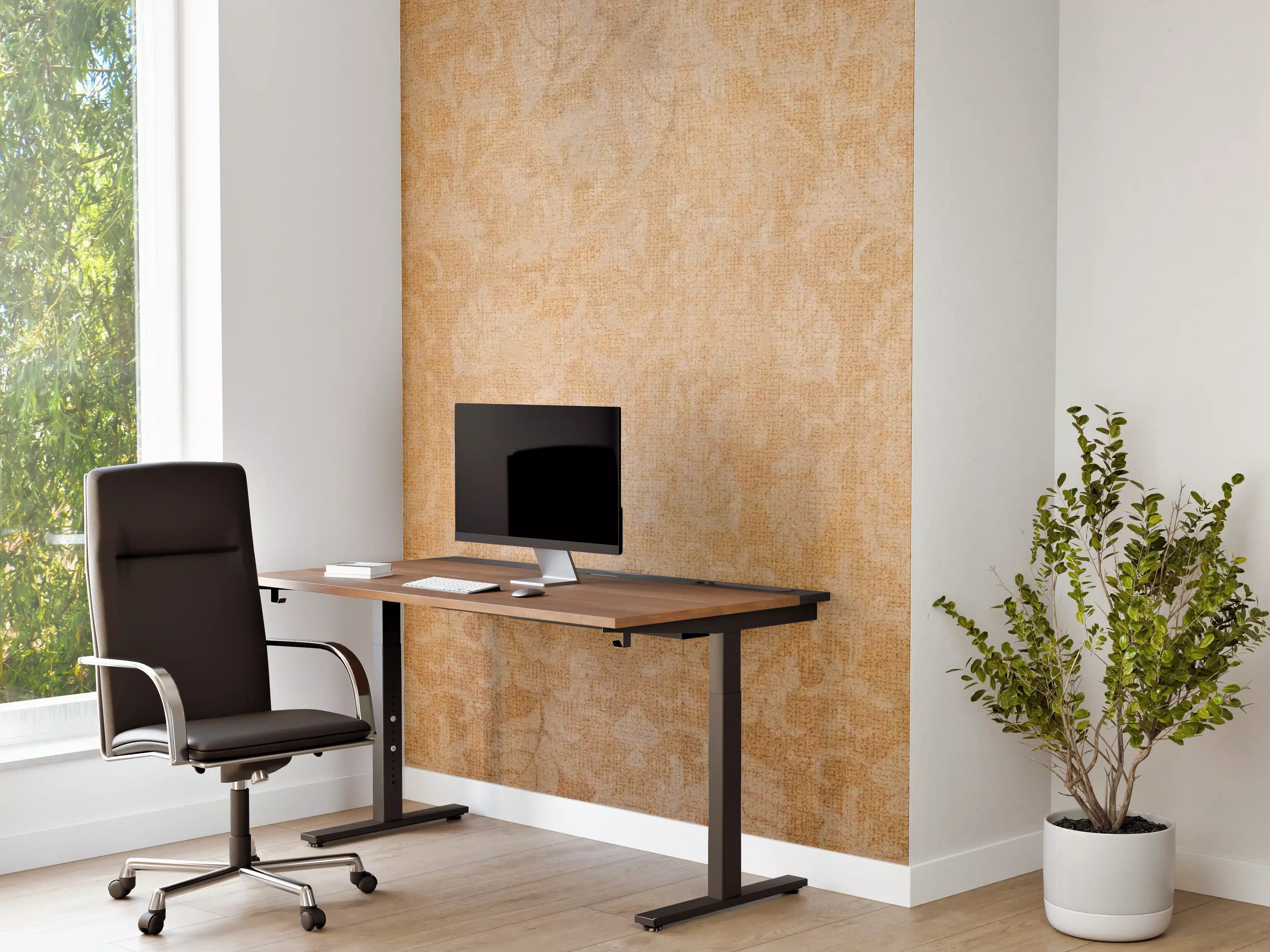 Büro Wandgestaltung - Vintage Blumenmuster Fliesenbeige