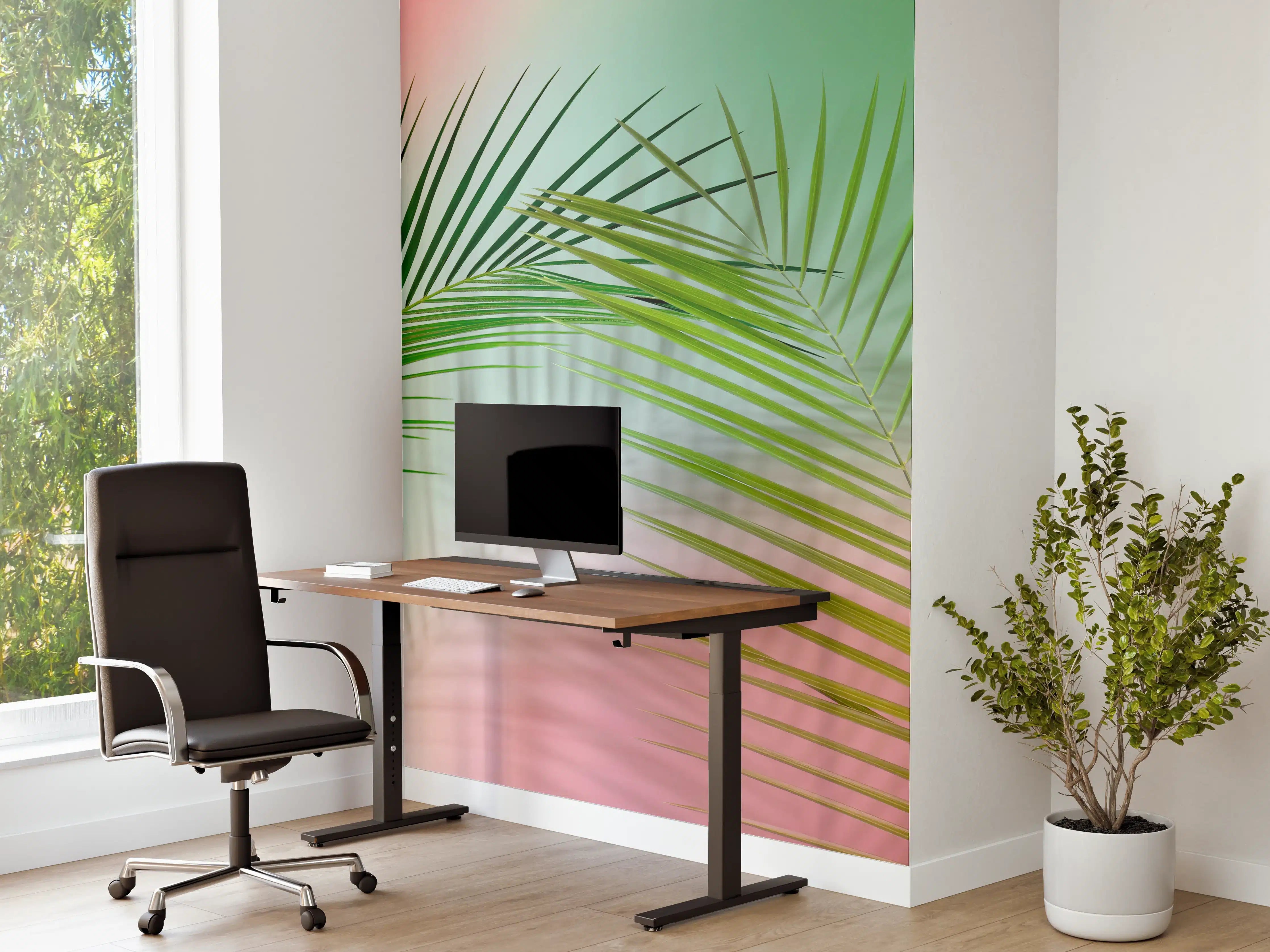 Büro Wandgestaltung - Vintage Darstellung von Palmzweigen