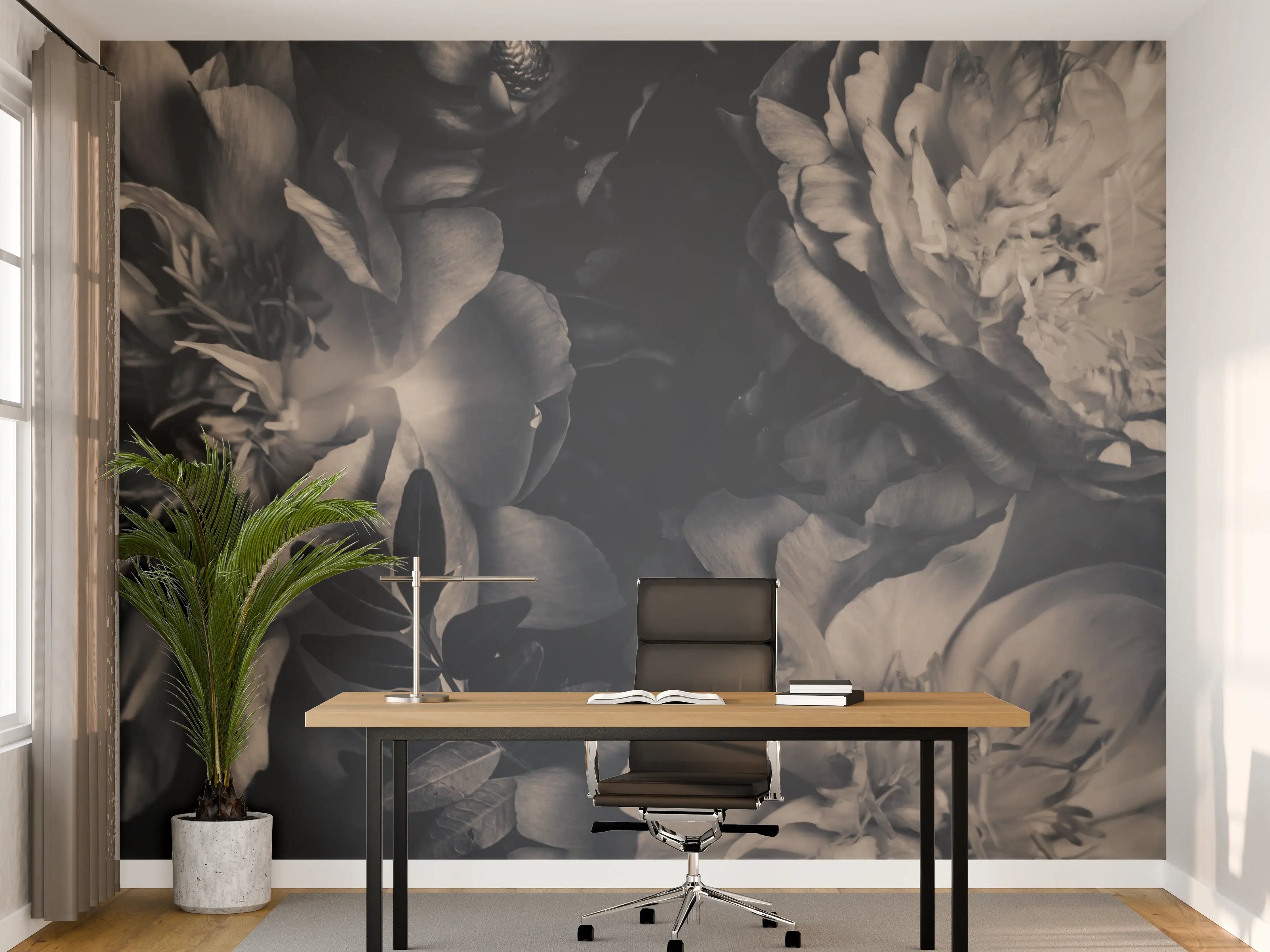 Büro Wandgestaltung - Vintage-Strauß aus Pfingstrosen