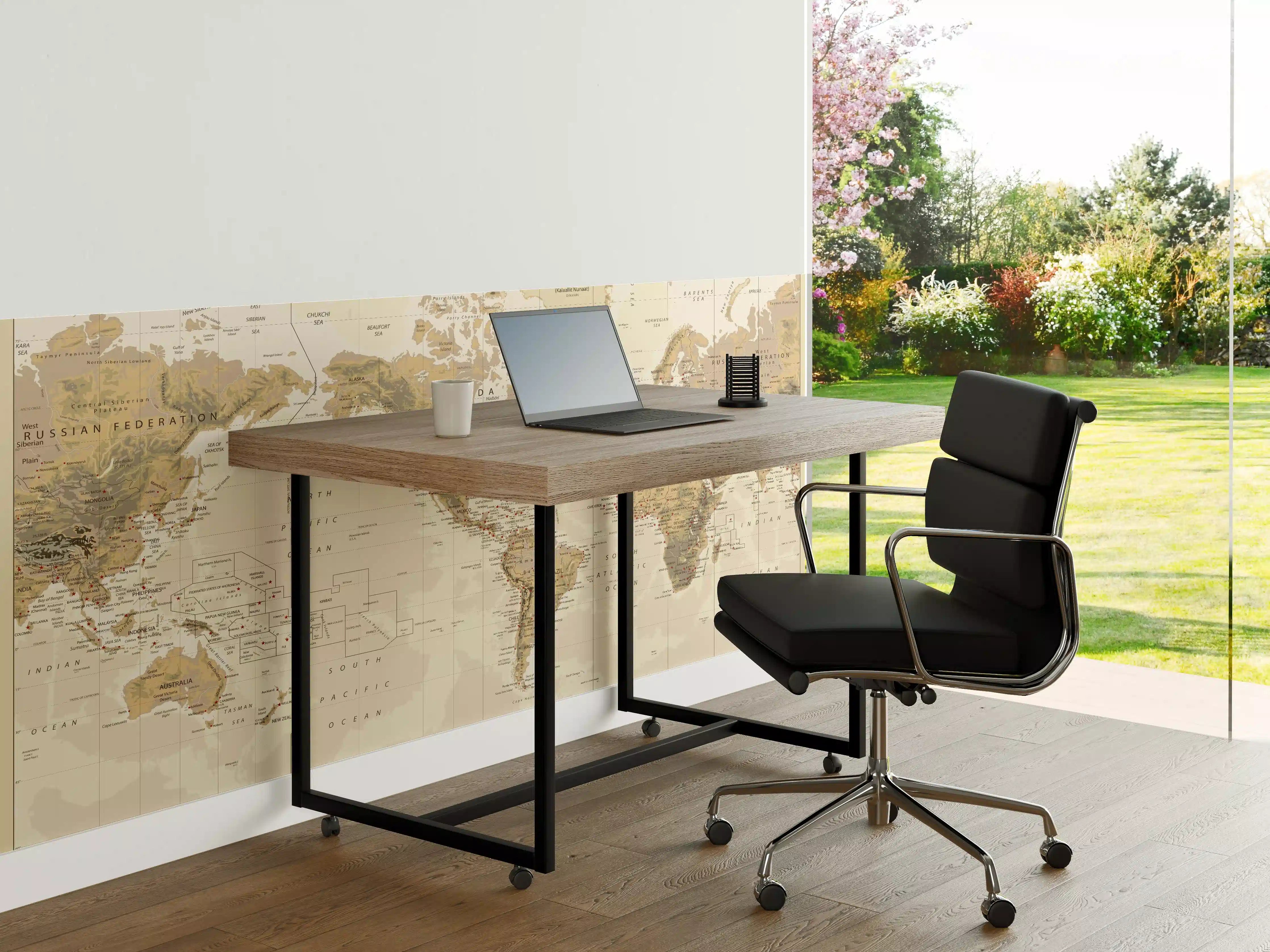 Büro Wandgestaltung - Vintage Weltkarte in Brauntönen