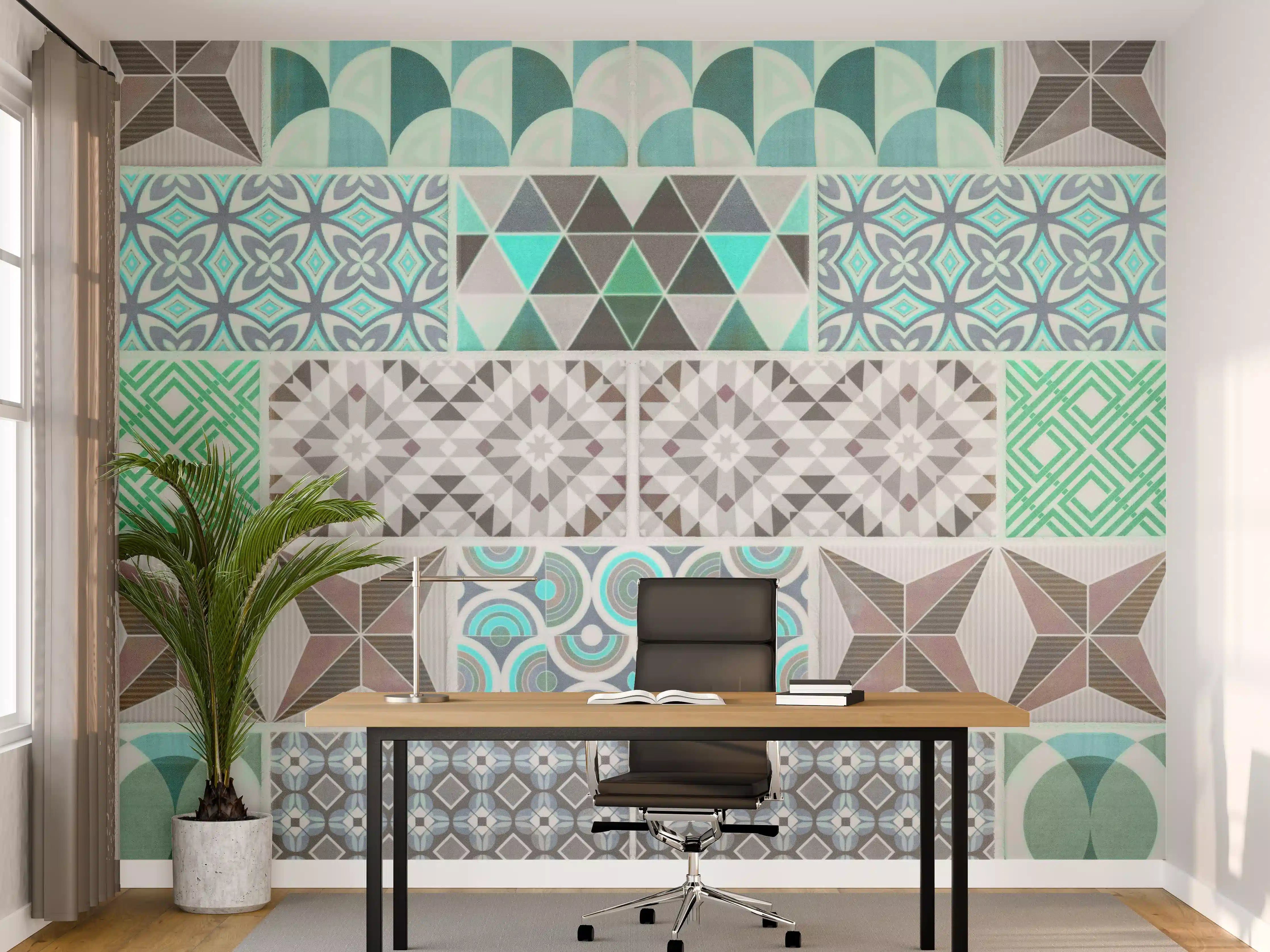 Büro Wandgestaltung - Vintage geometrisch Mosaik
