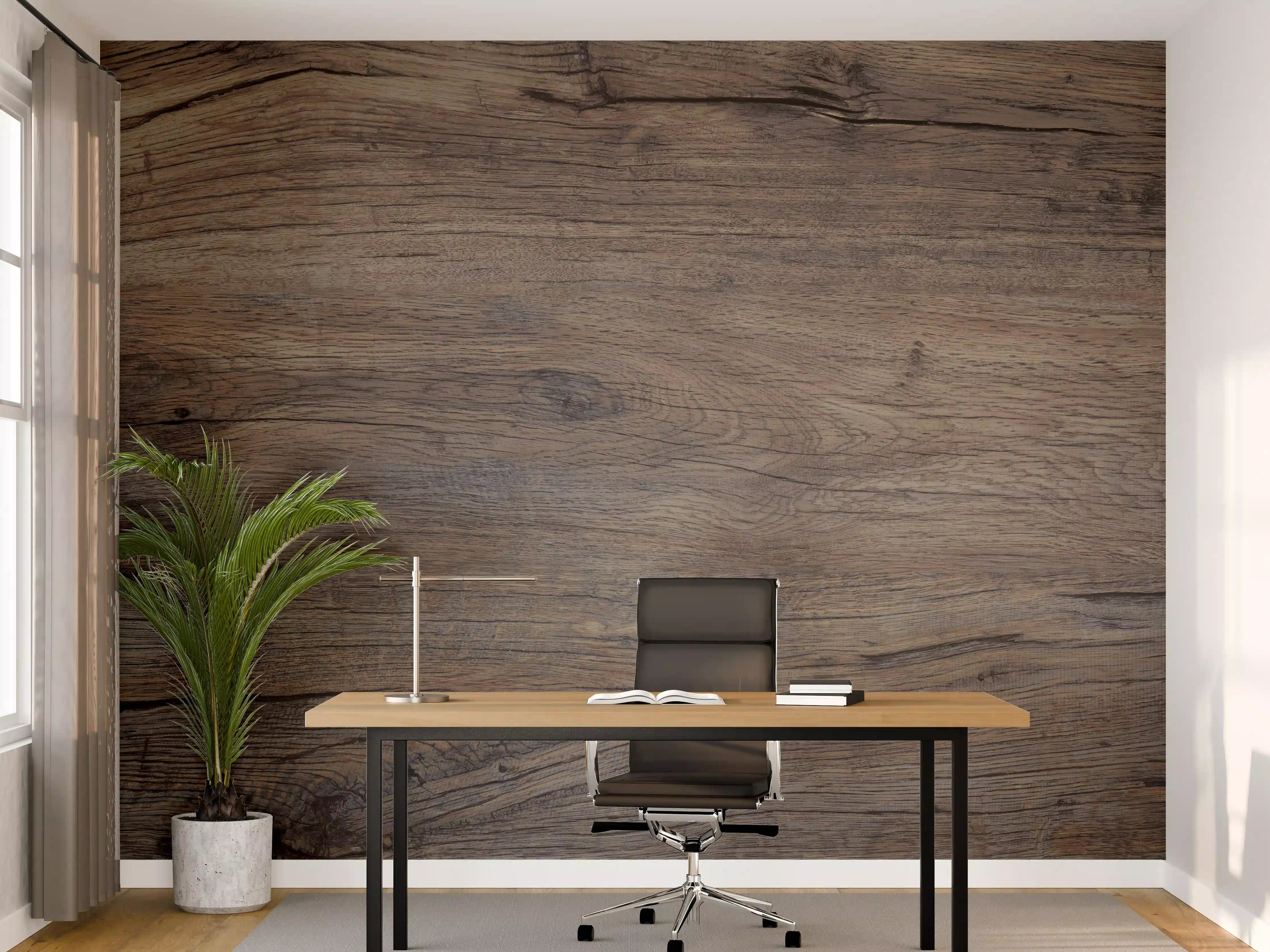 Büro Wandgestaltung - Vintage gräuliche Holztextur