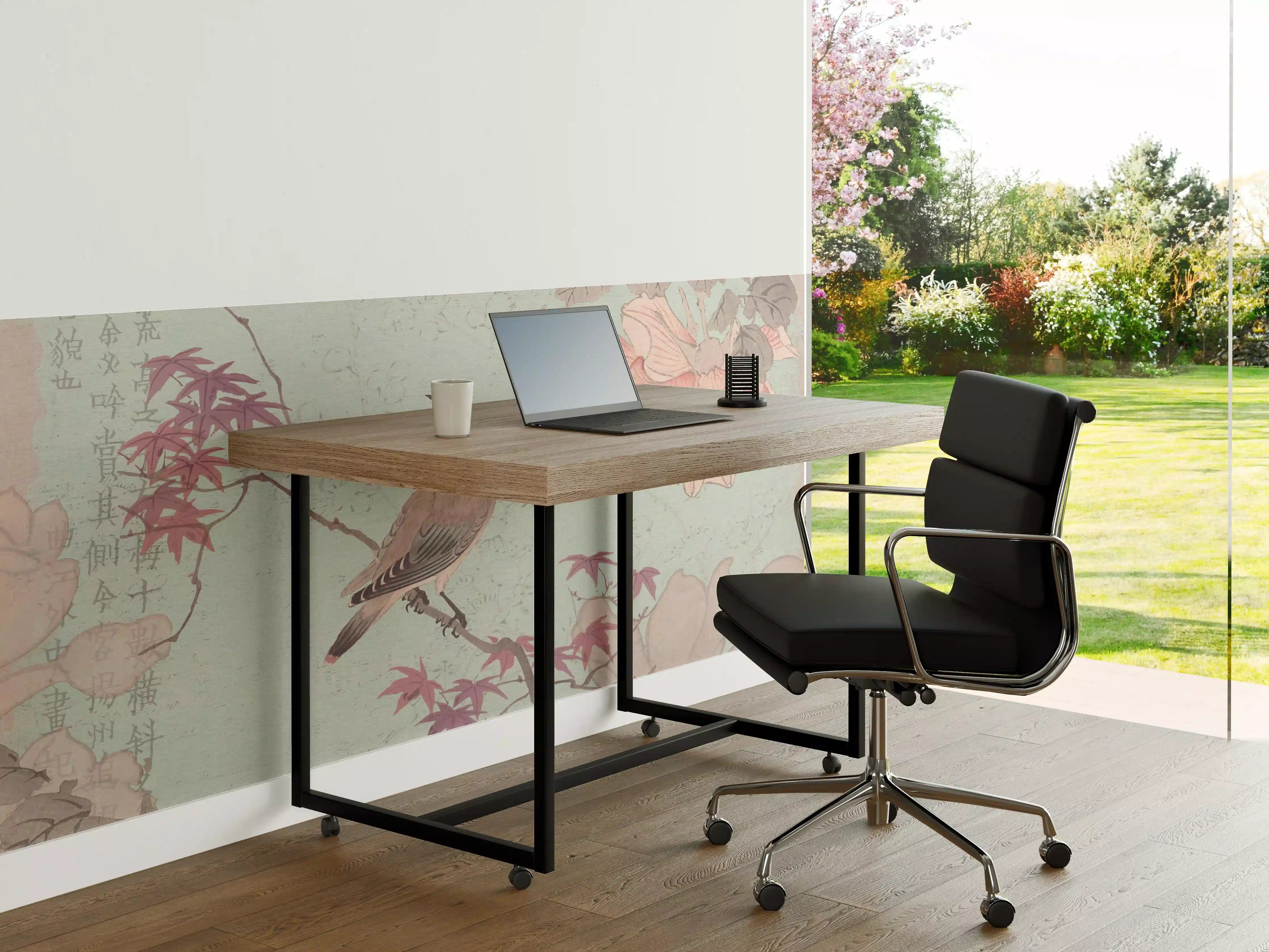 Büro Wandgestaltung - Vogel Zeichnung - Rosa