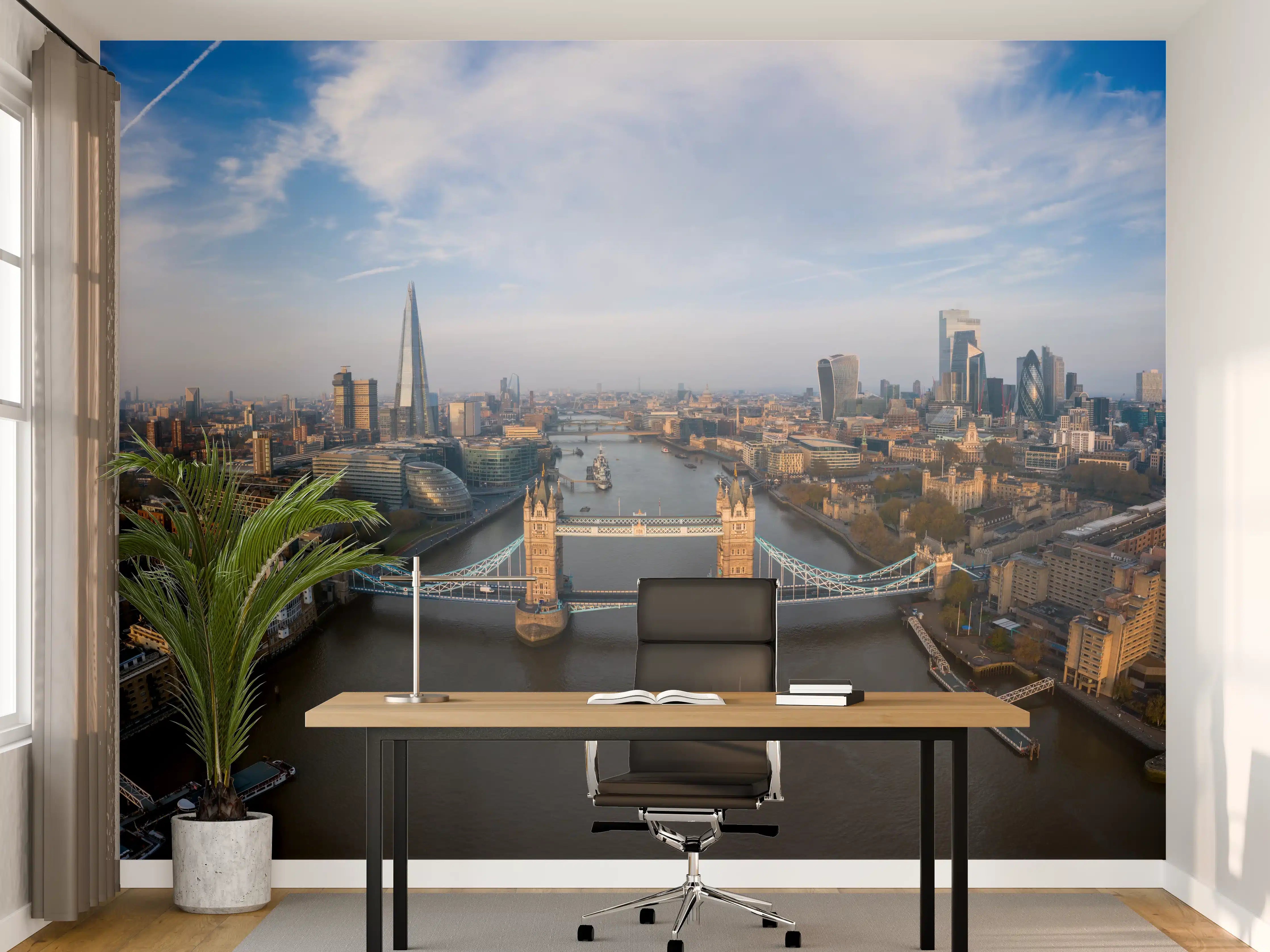 Büro Wandgestaltung - Vogelperspektive der Tower Bridge, London