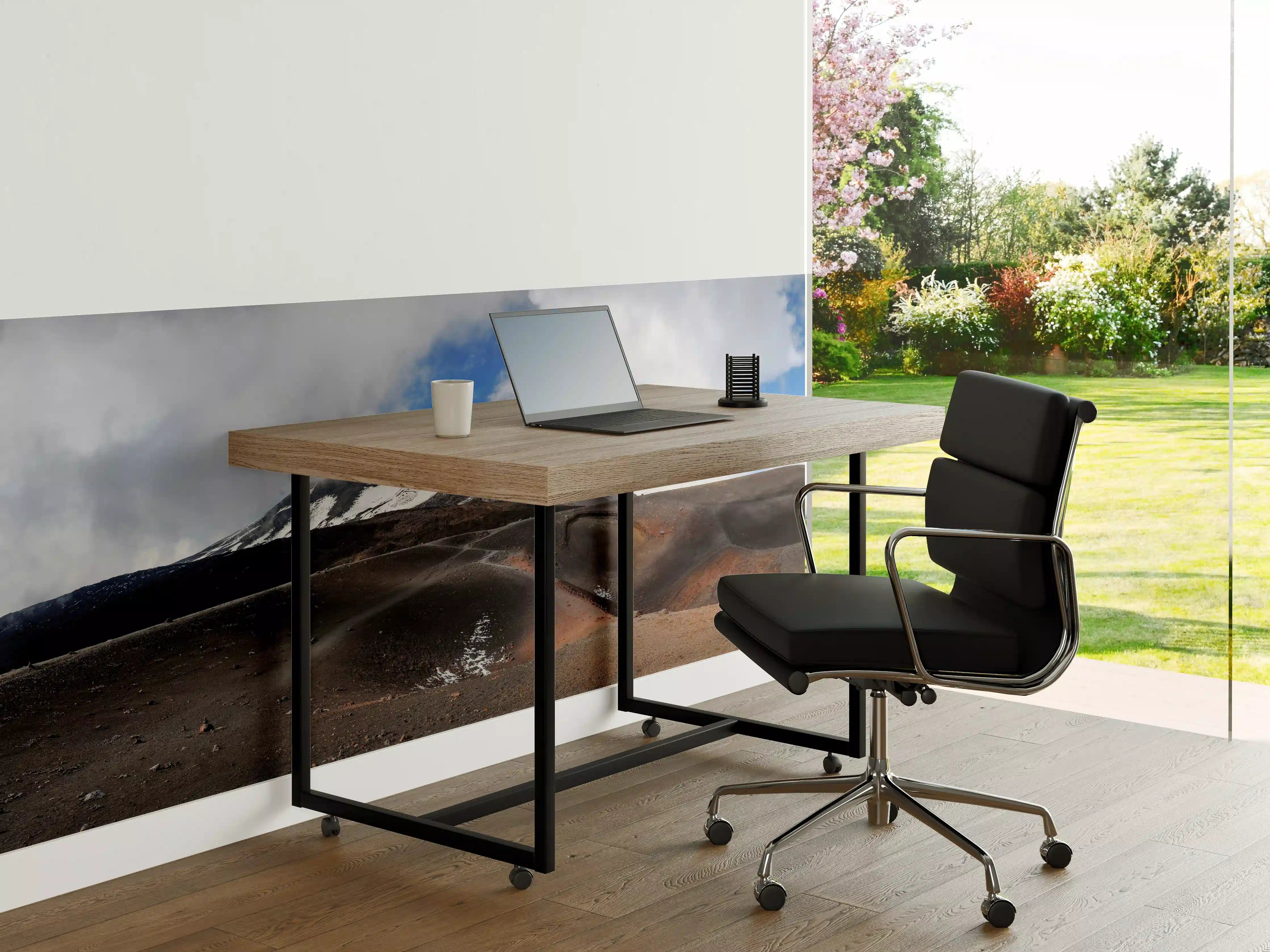 Büro Wandgestaltung - Vulkan-Panorama Braun-Grau-Blau