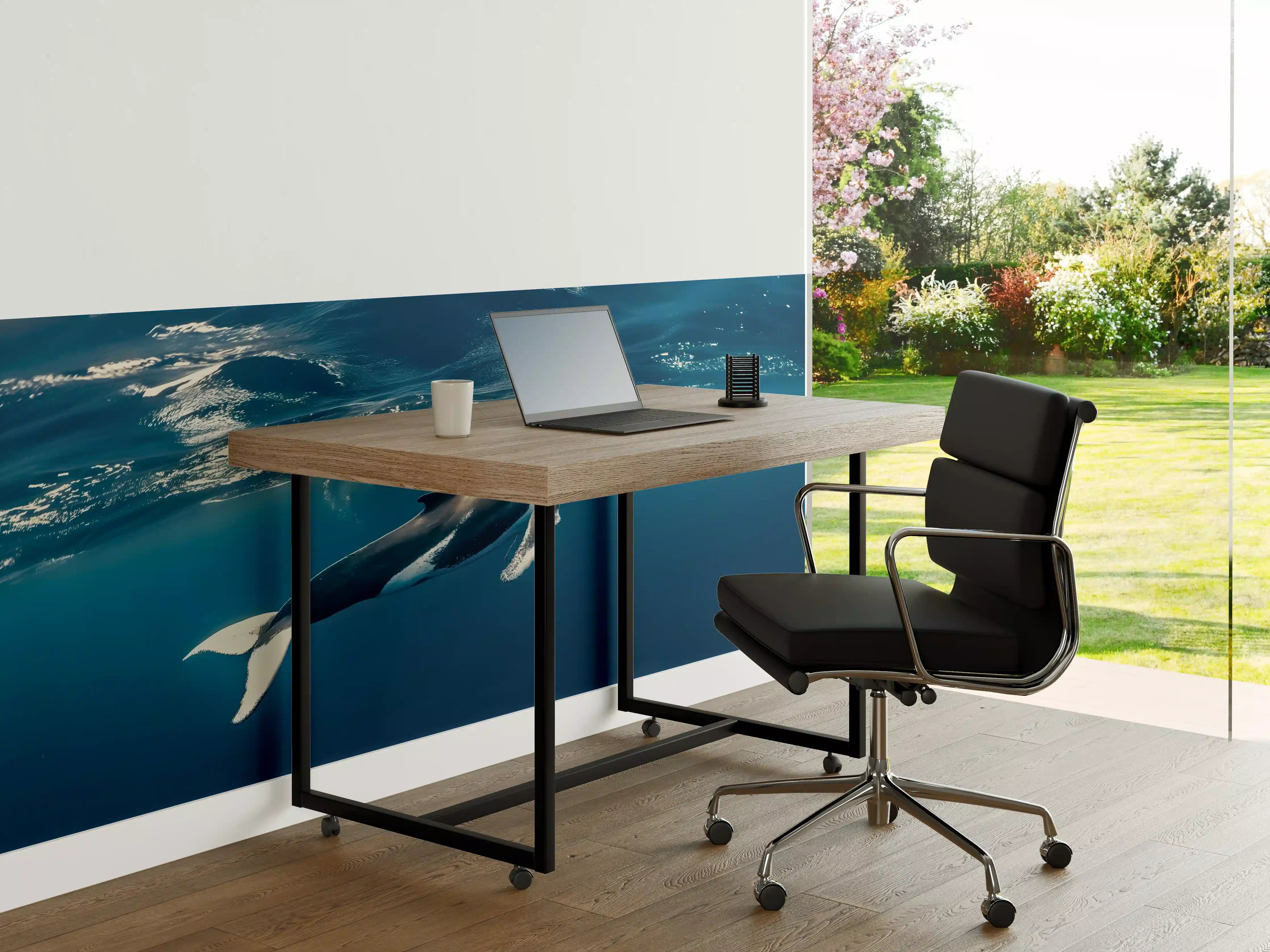Büro Wandgestaltung - Wal im blauen Ozean