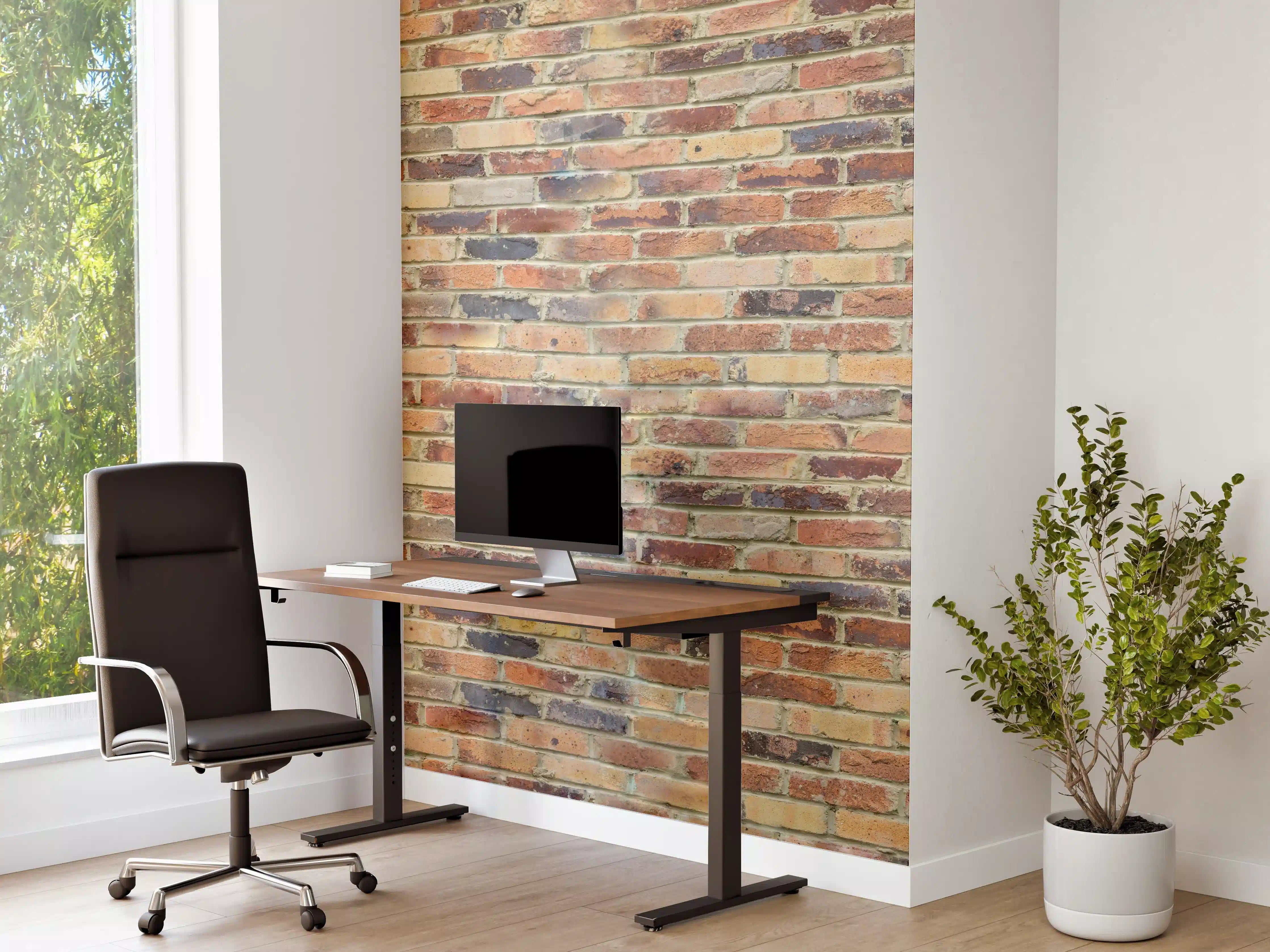Büro Wandgestaltung - Wand aus farbigen Ziegeln