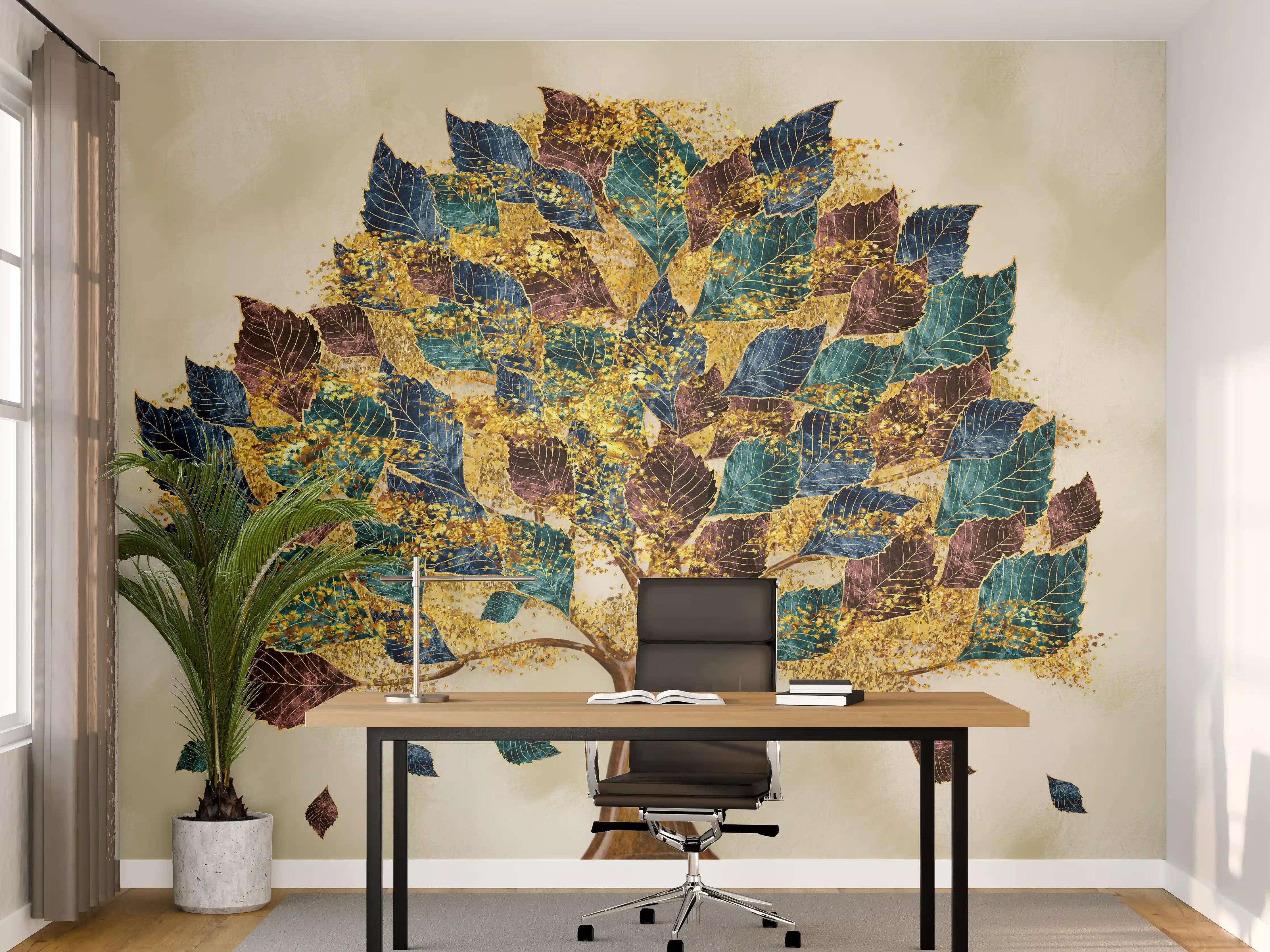 Büro Wandgestaltung - Wandmalerei - Bunter Baum