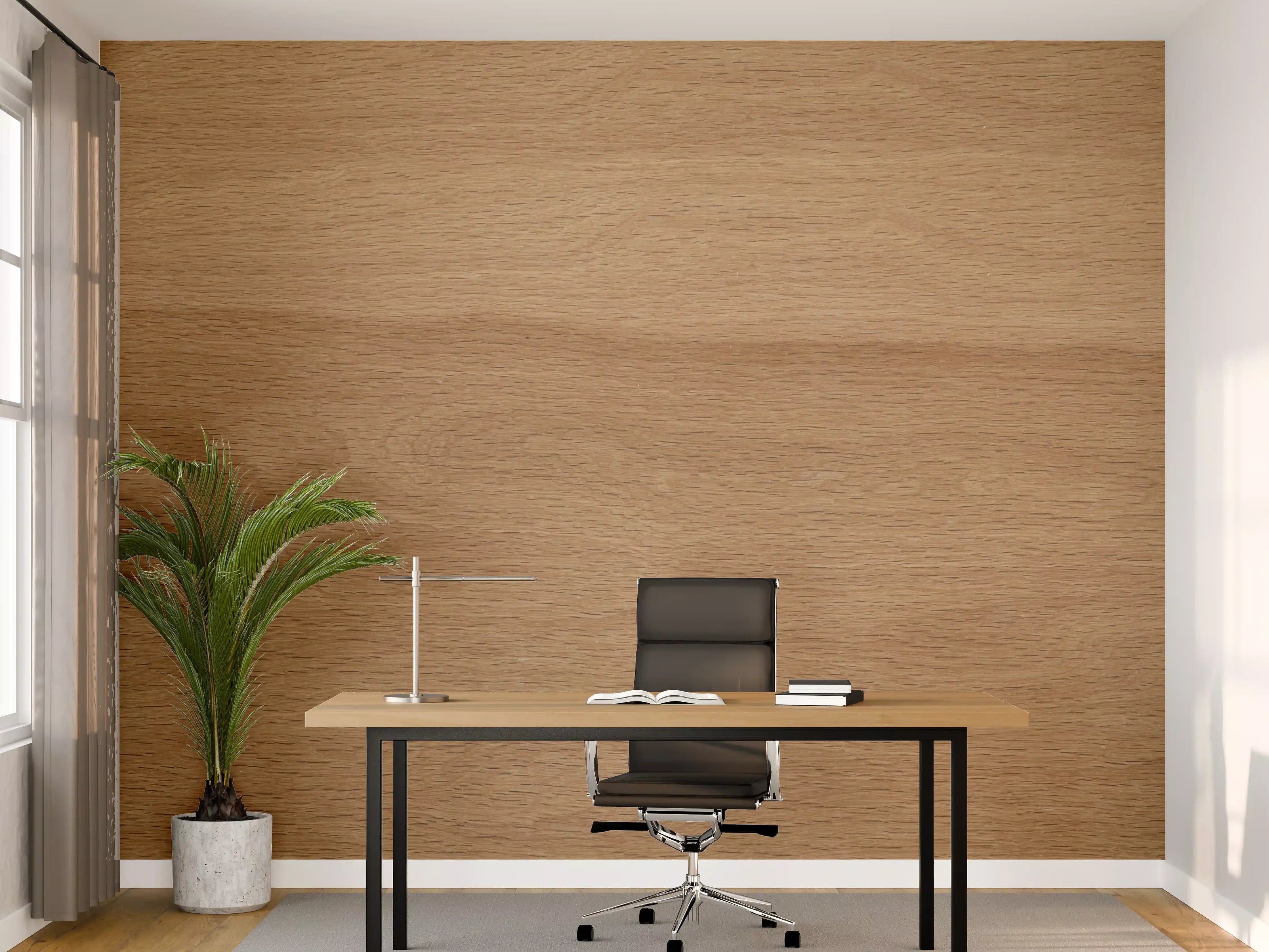 Büro Wandgestaltung - Warmbraune Eichenholz-Textur